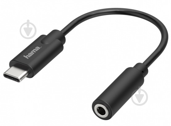 Адаптер Hama USB C - 3.5 mm Jack Stereo черный (00205282) - фото 1