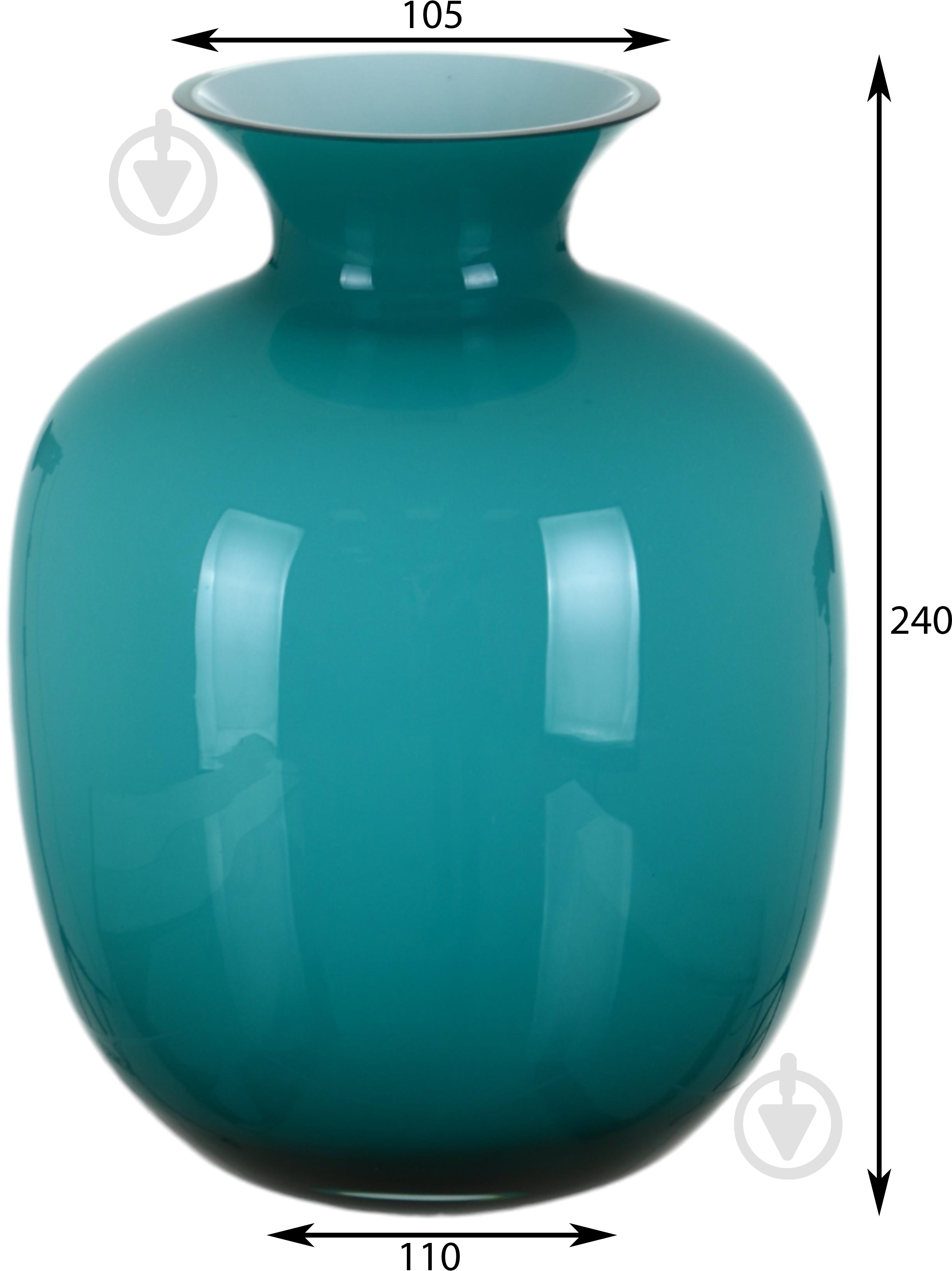 Ваза скляна Wrzesniak Glassworks Opal 24 см блакитна 17-10494A - фото 2