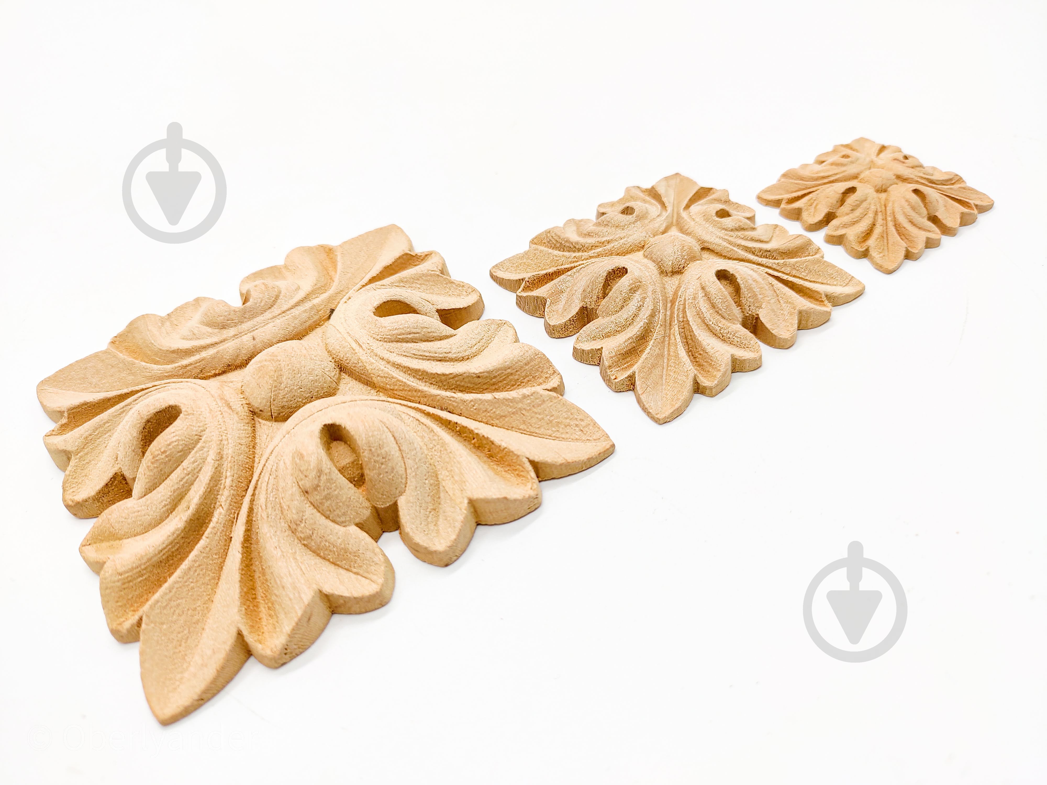 Декоративная панель деревянная розетка, 2 шт., RZ.25.60 60х60x10 мм - фото 3