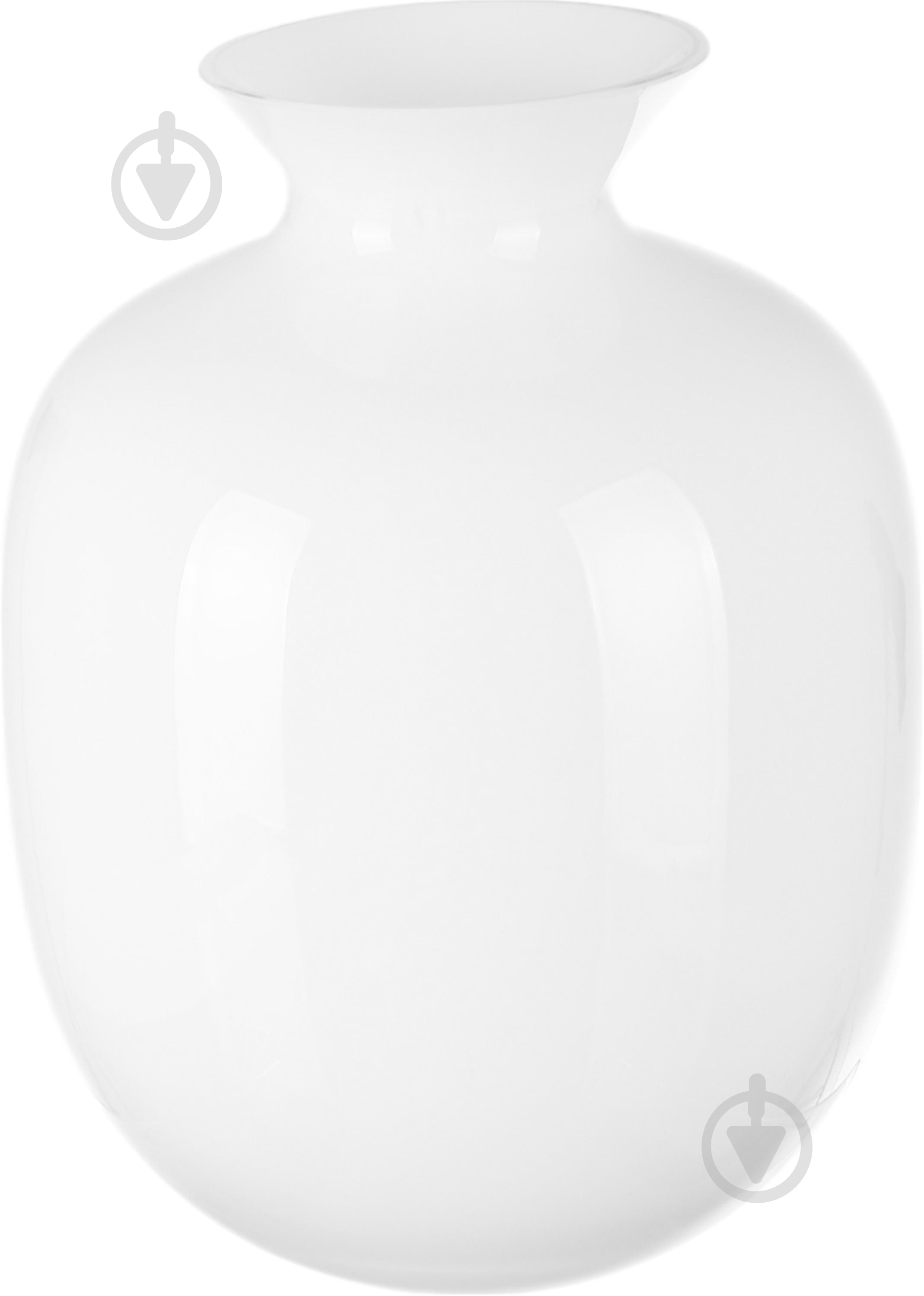 Ваза скляна Wrzesniak Glassworks Opal 24 см біла 17-10494A - фото 1