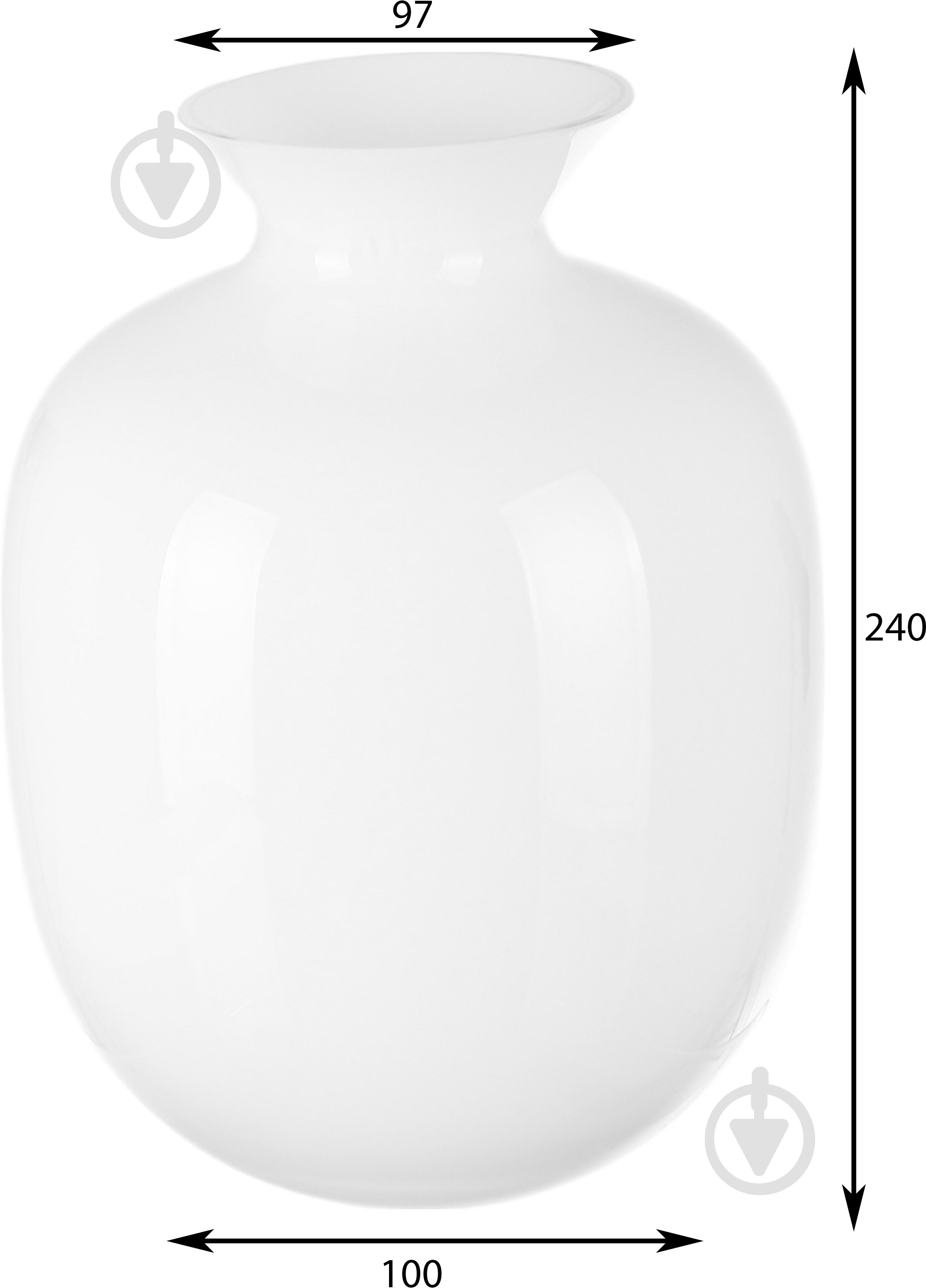 Ваза скляна Wrzesniak Glassworks Opal 24 см біла 17-10494A - фото 2