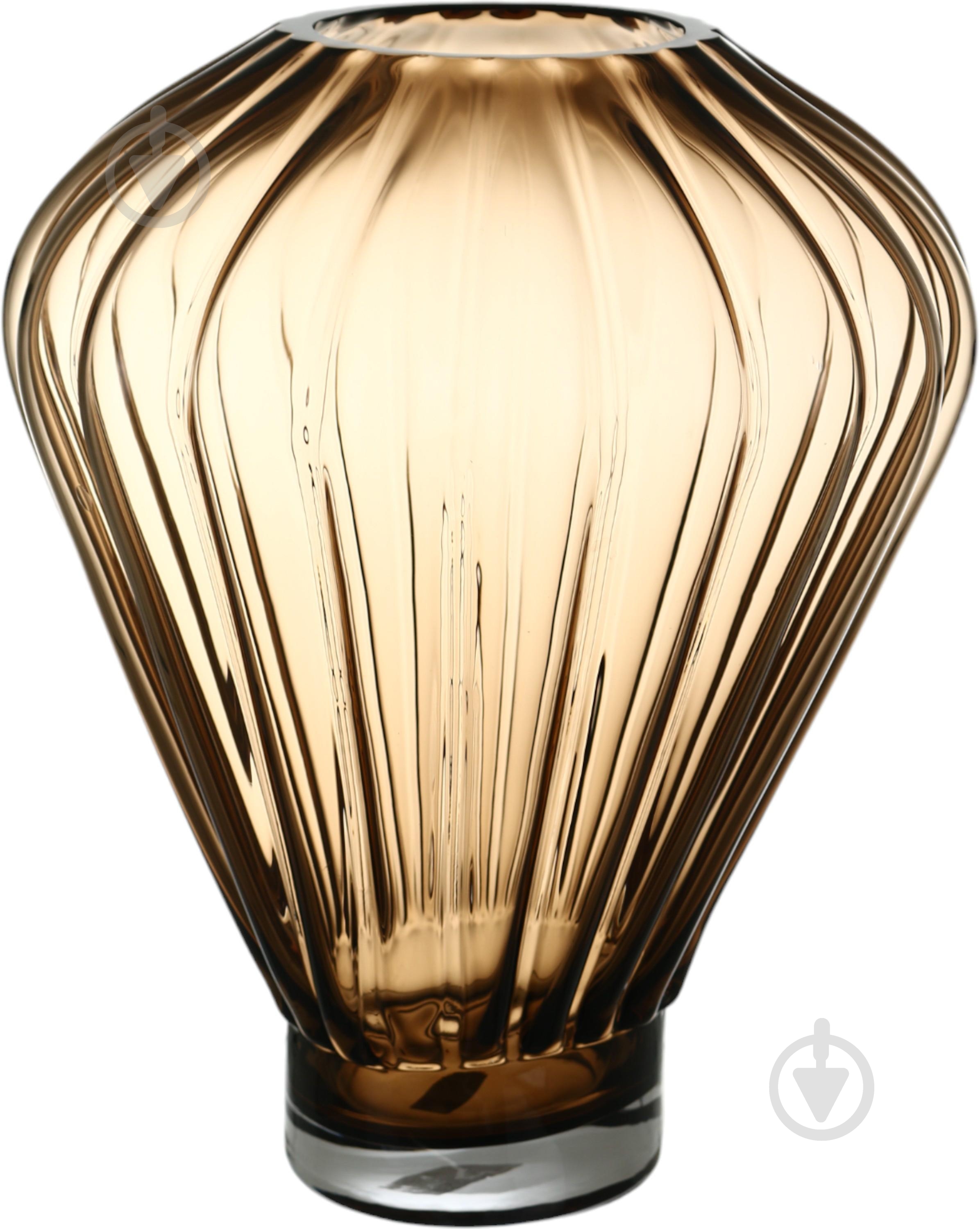 Ваза скляна Wrzesniak Glassworks Erato 35 см коричнева 17-11031 - фото 1