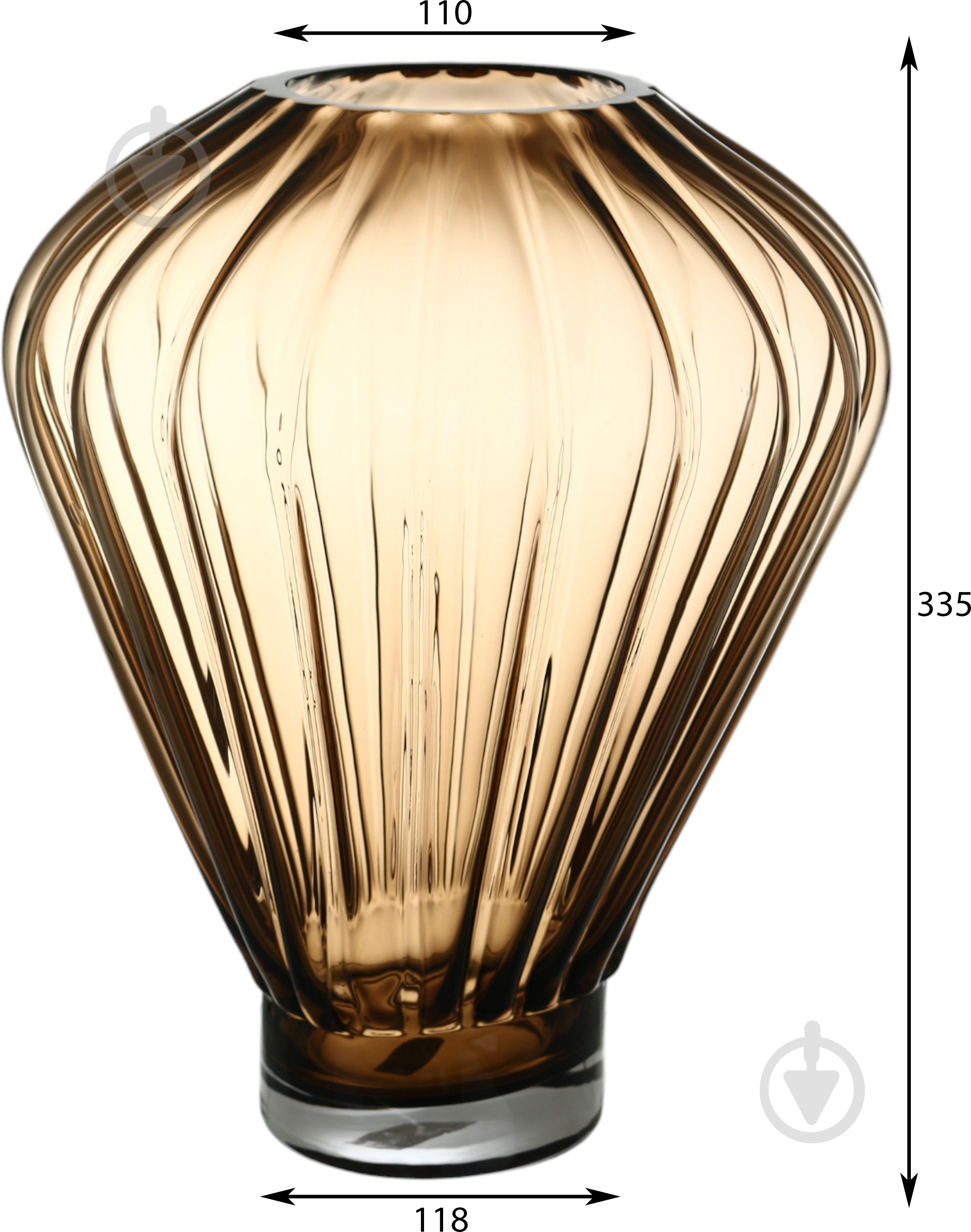 Ваза скляна Wrzesniak Glassworks Erato 35 см коричнева 17-11031 - фото 2
