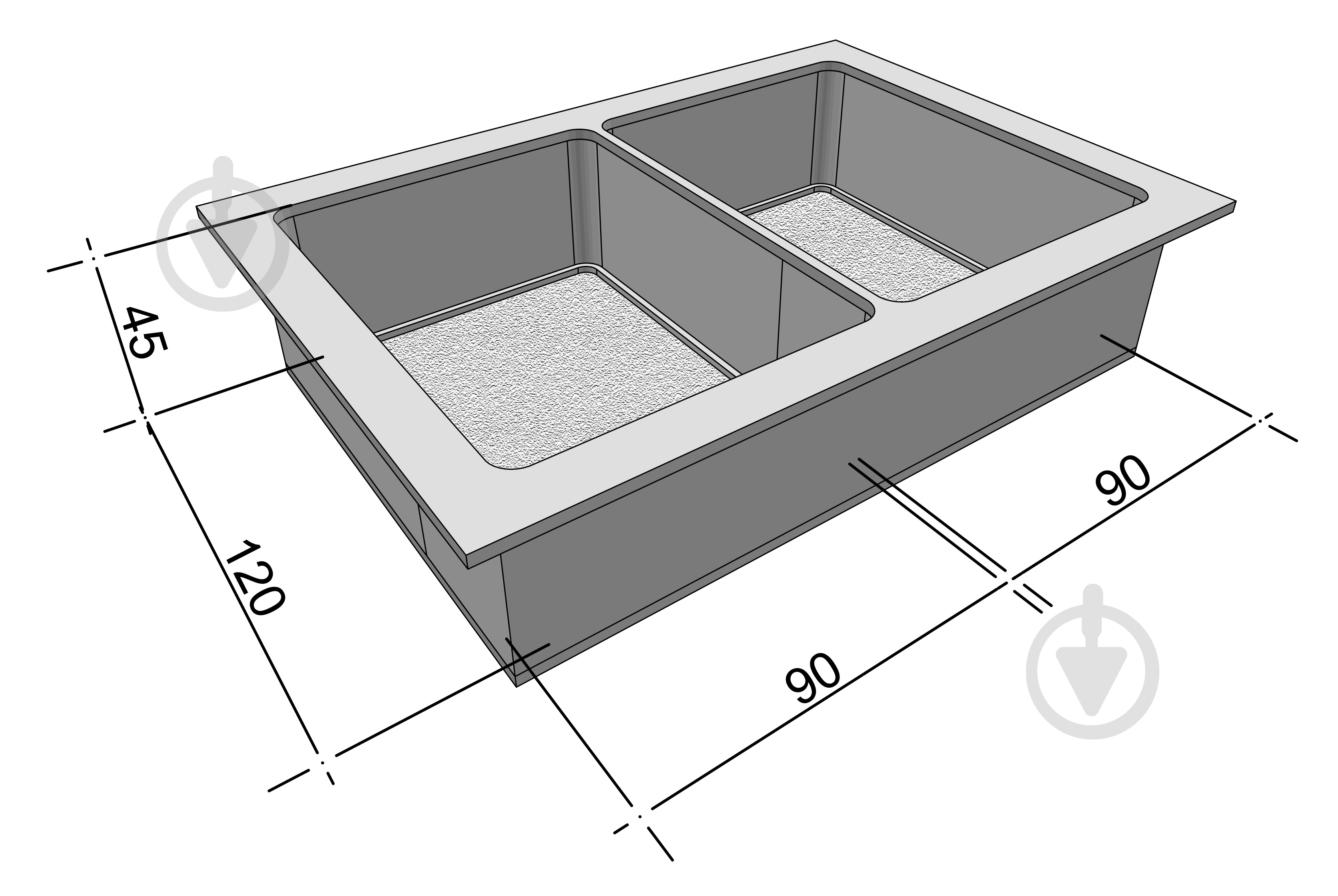 Форма Верес-2007 для тротуарной плитки h45 мм Брук половинка - фото 4