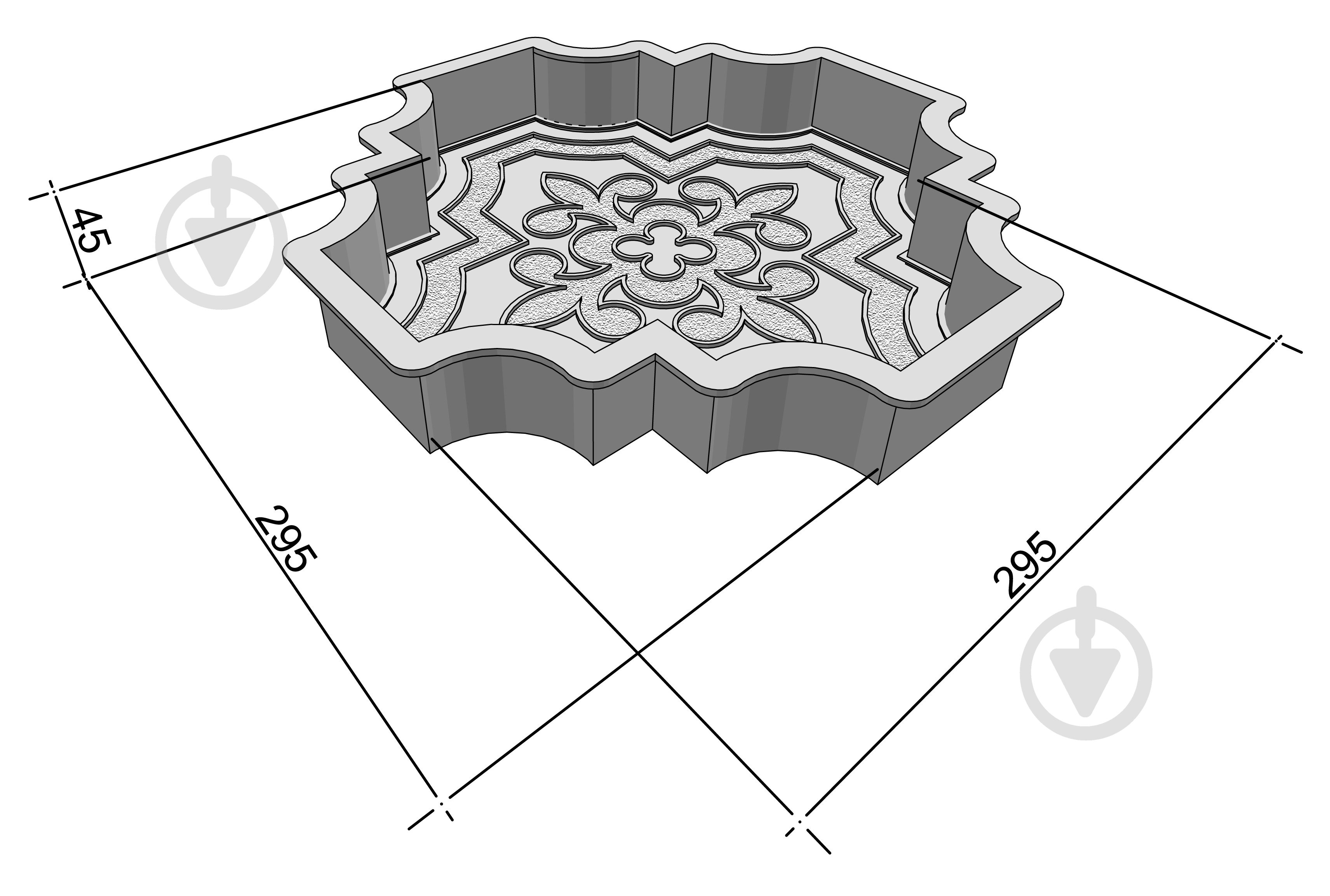 Форма Верес-2007 для тротуарной плитки Лилия большая h45 мм - фото 4