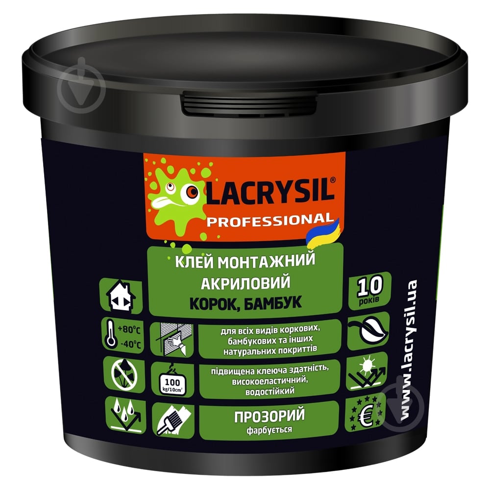 Клей акриловый Lacrysil для пробковых плит натуральных покрытий 1 кг. - фото 1