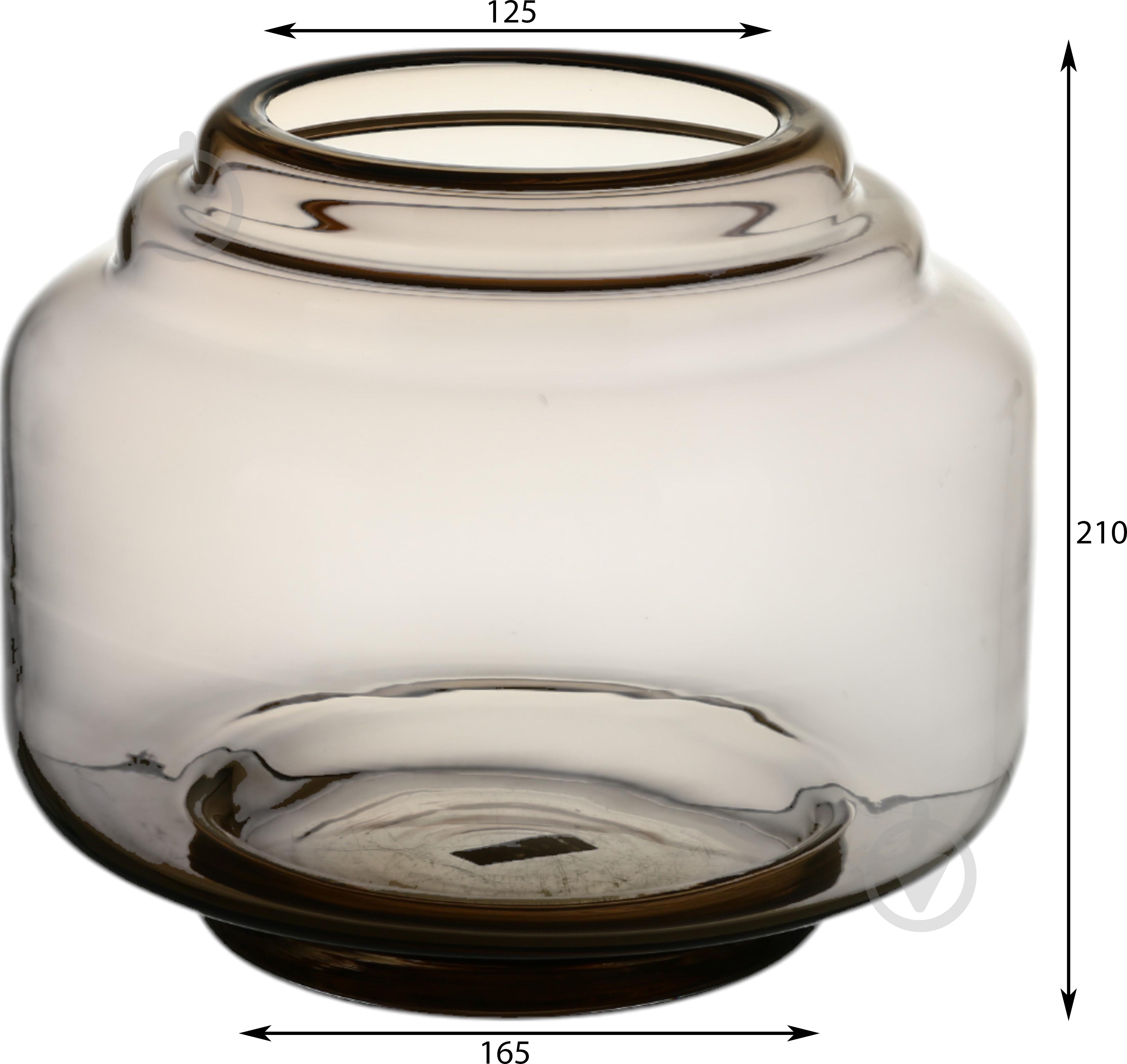 Ваза скляна Wrzesniak Glassworks Litty 21,5 см коричнева 17-11222 - фото 2