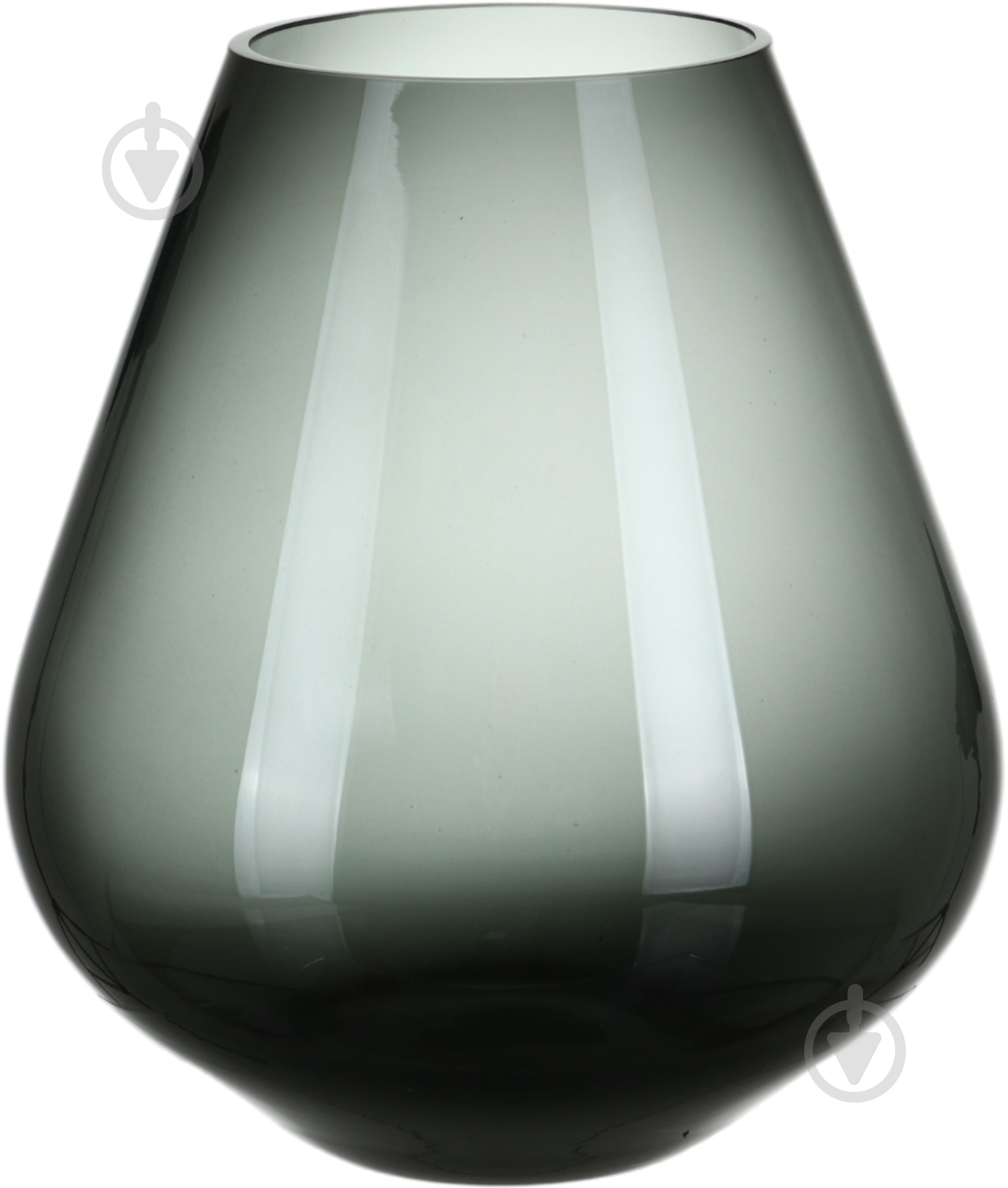 Ваза скляна Wrzesniak Glassworks Optic 22 см сіра 17-9493A - фото 1