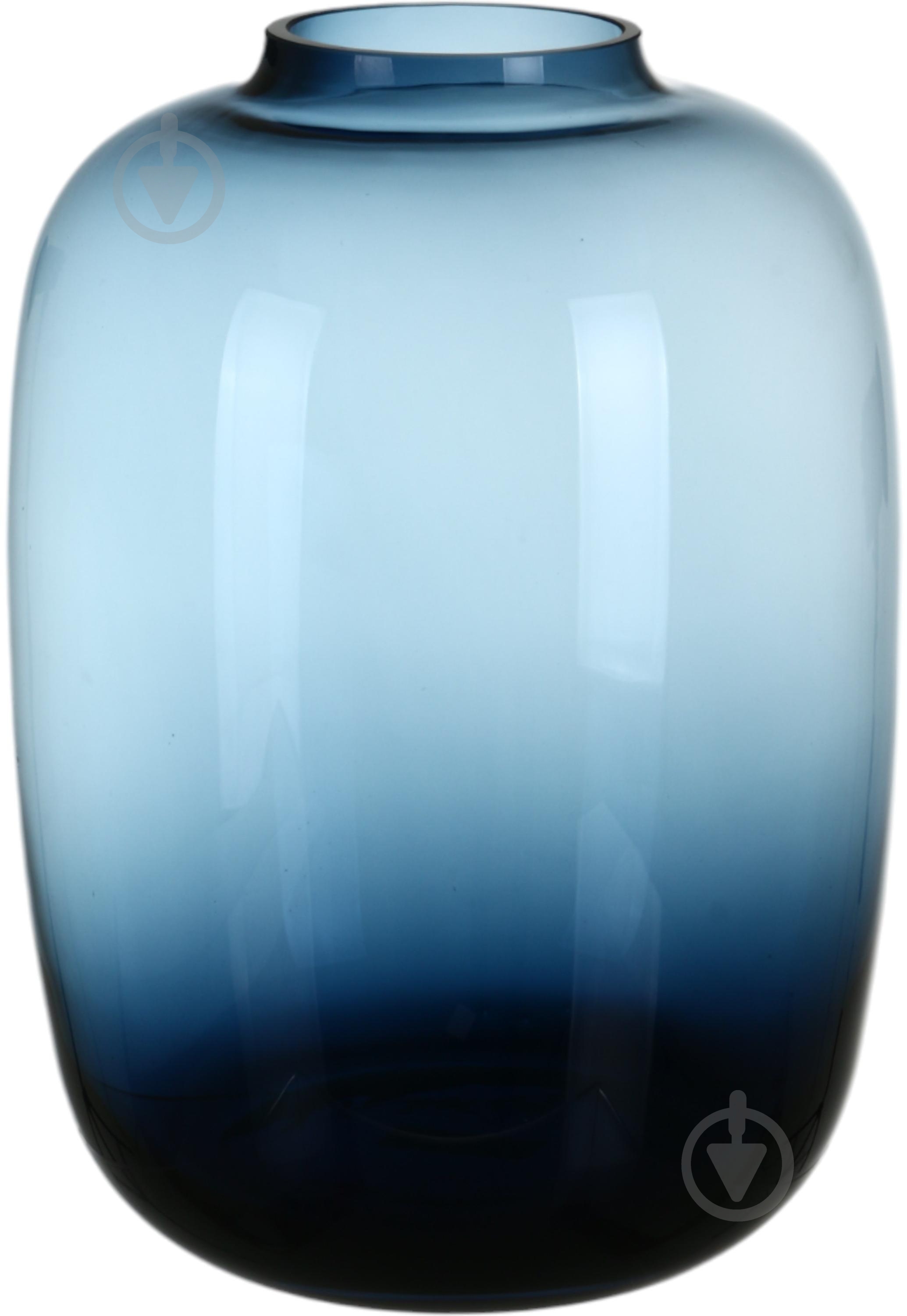 Ваза скляна Wrzesniak Glassworks Sihora 27 см синя 17-5008C - фото 1