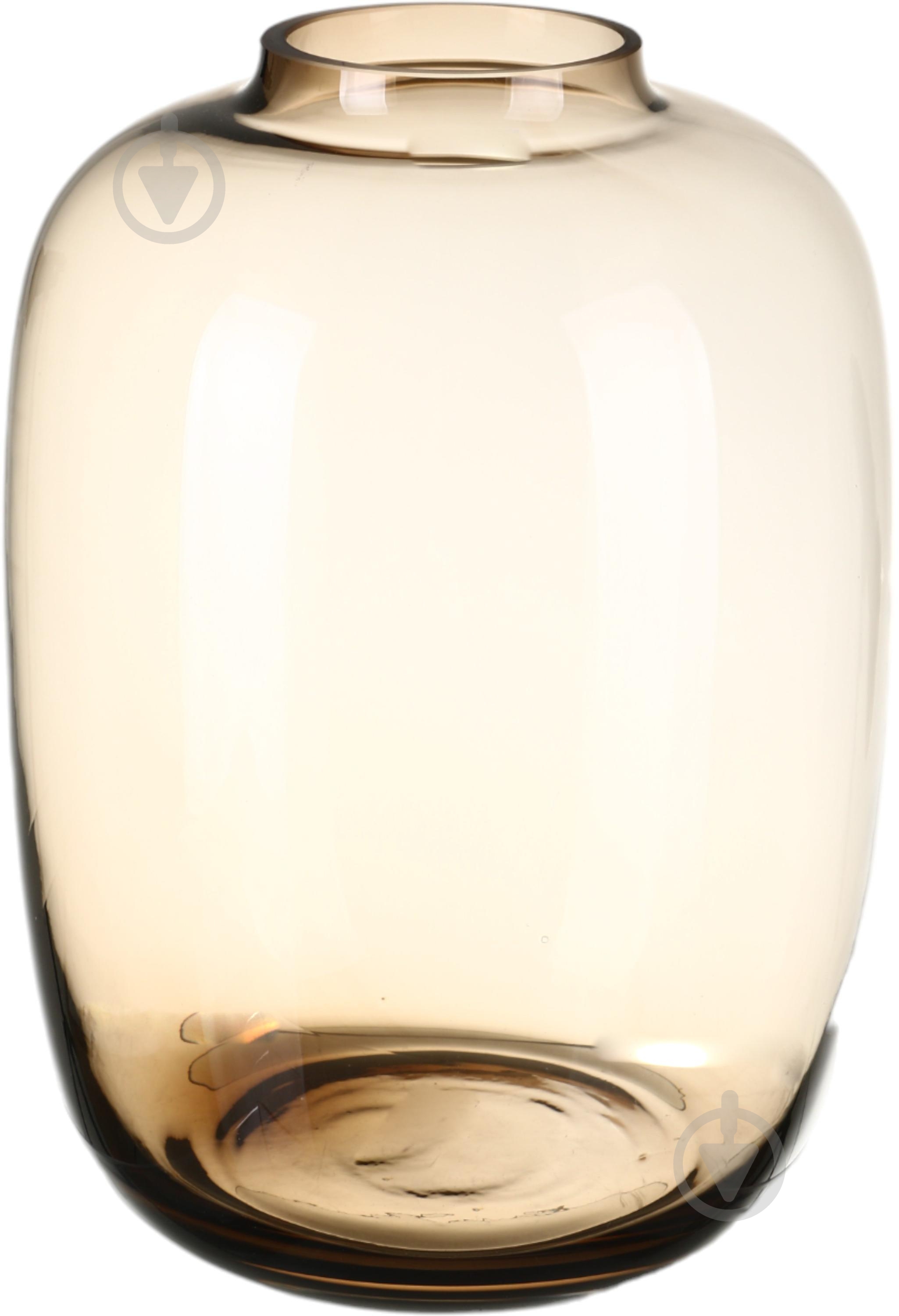 Ваза скляна Wrzesniak Glassworks Sihora 27 см коричнева 17-5008C - фото 1