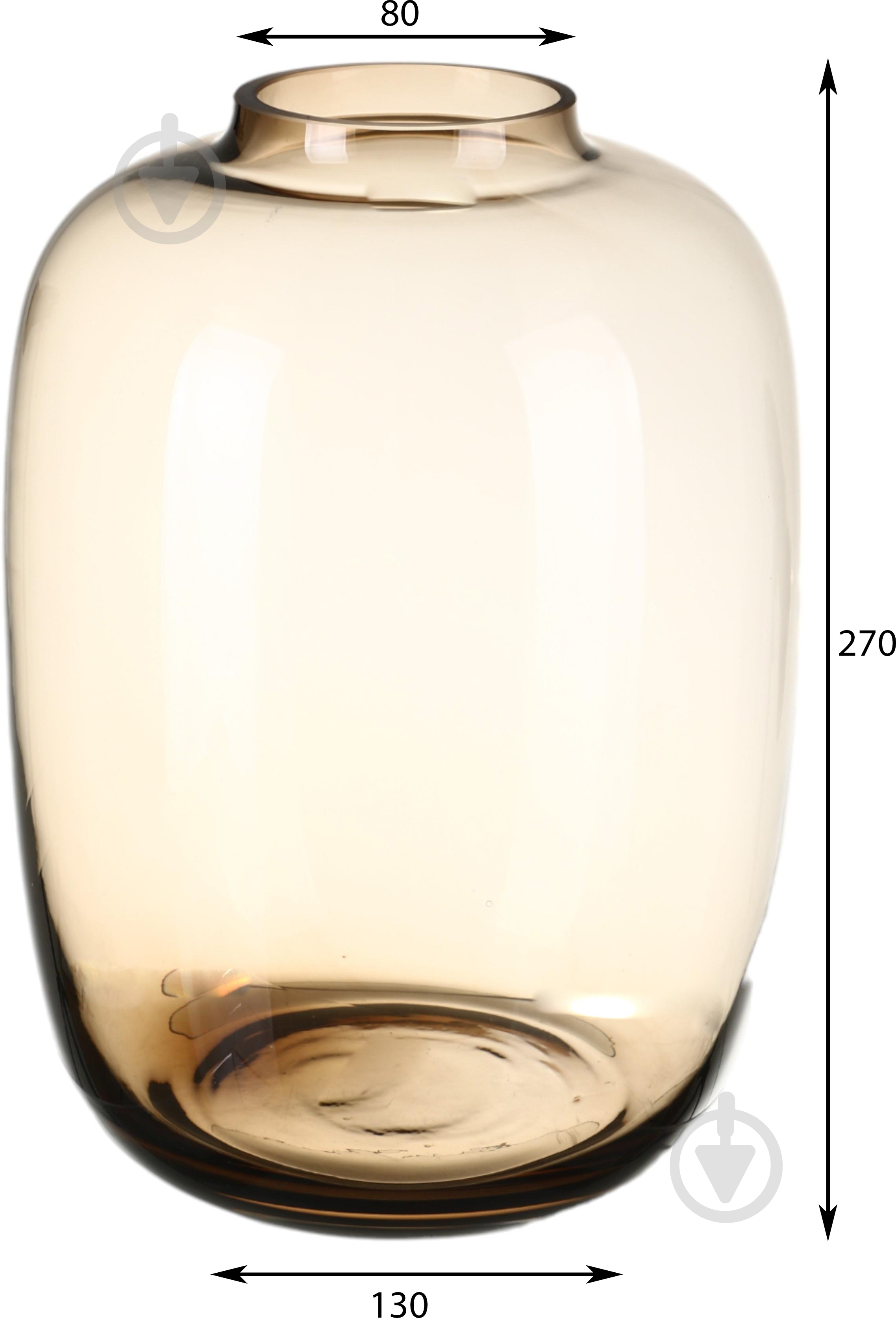Ваза скляна Wrzesniak Glassworks Sihora 27 см коричнева 17-5008C - фото 2