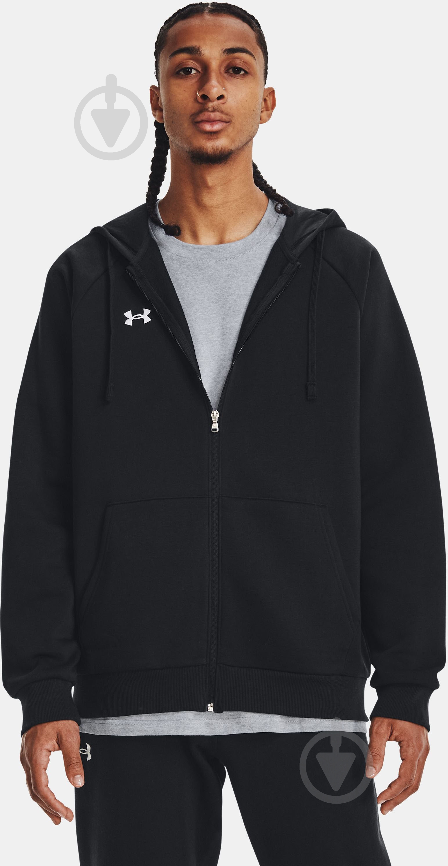 Джемпер Under Armour UA Rival Fleece FZ Hoodie 1379767-001 р.2XL чорний - фото 1 Джемпер Under Armour UA Rival Fleece FZ Hoodie 1379767-001 р.2XL чорний - фото 1