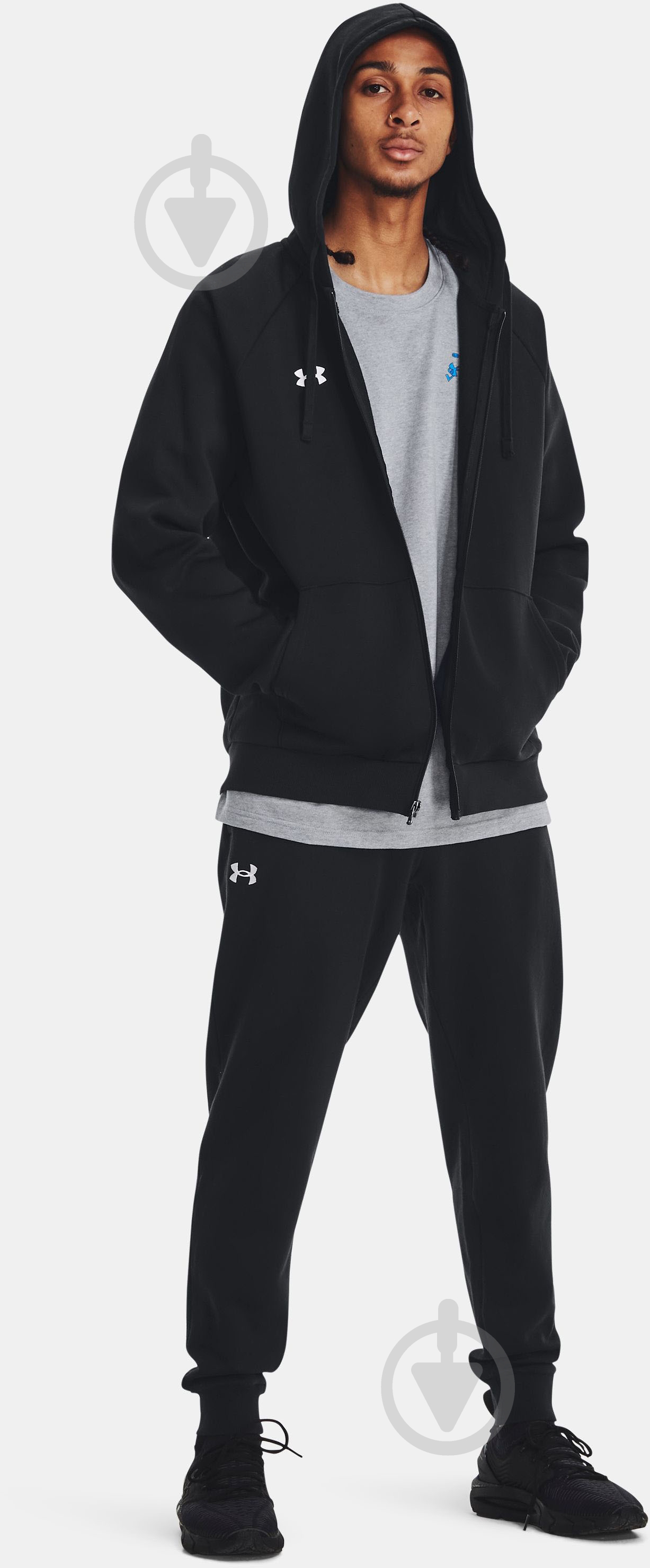 Джемпер Under Armour UA Rival Fleece FZ Hoodie 1379767-001 р.2XL чорний - фото 3 Джемпер Under Armour UA Rival Fleece FZ Hoodie 1379767-001 р.2XL чорний - фото 3