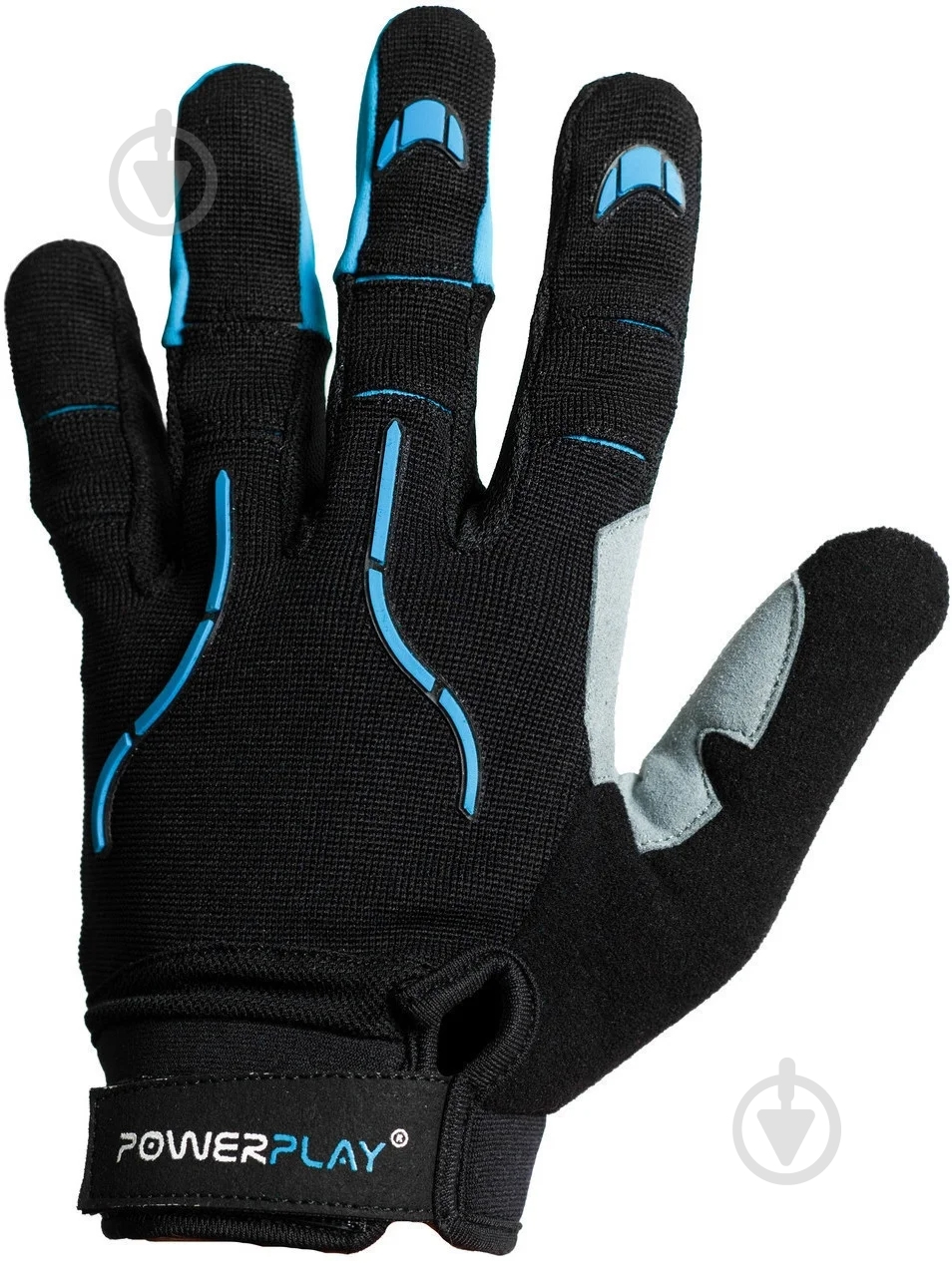 Велоперчатки PowerPlay PP 6662 XL черный с голубыми вставками - фото 2 Велоперчатки PowerPlay PP 6662 XL черный с голубыми вставками - фото 2
