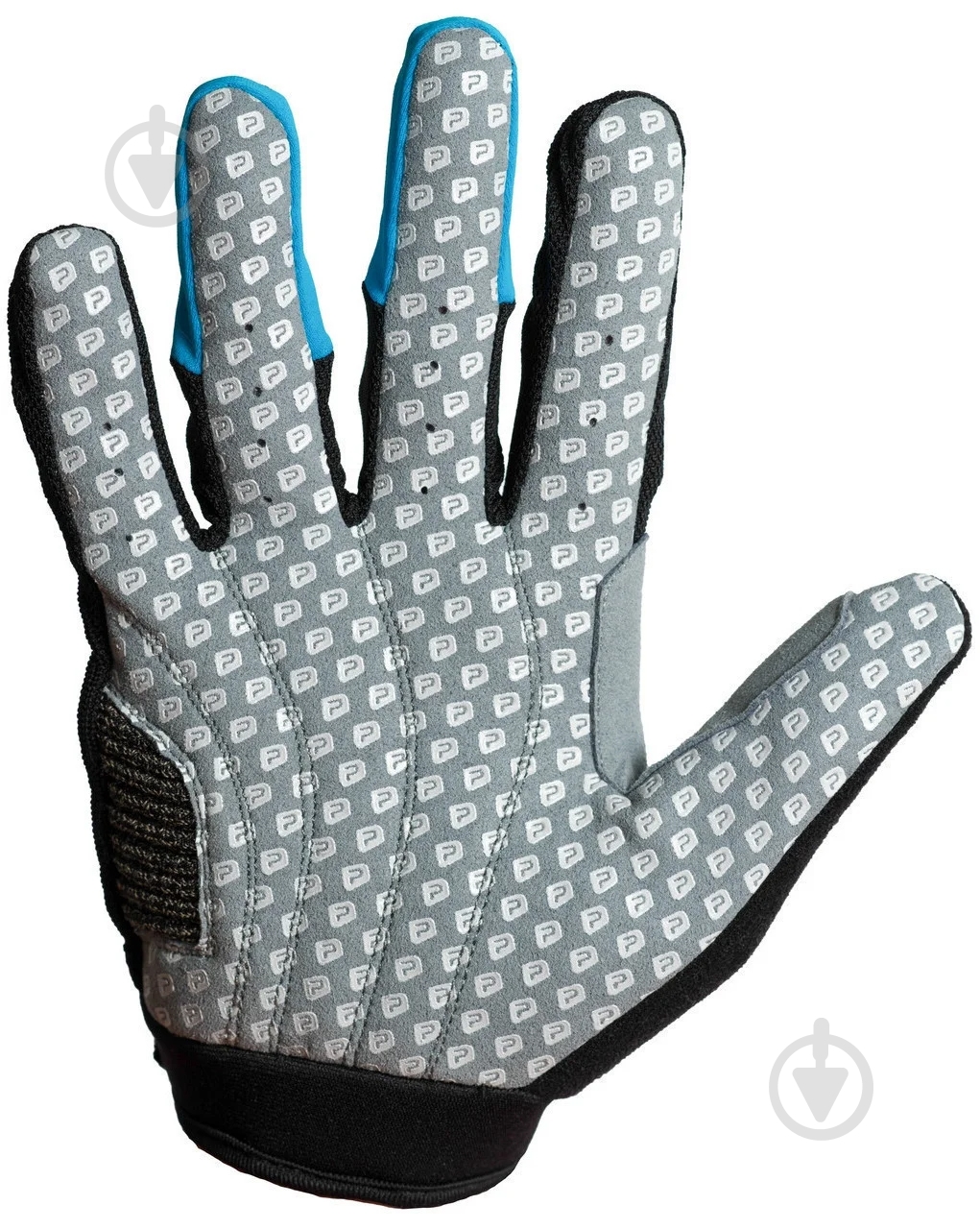 Велоперчатки PowerPlay PP 6662 XXL черный с голубыми вставками - фото 3