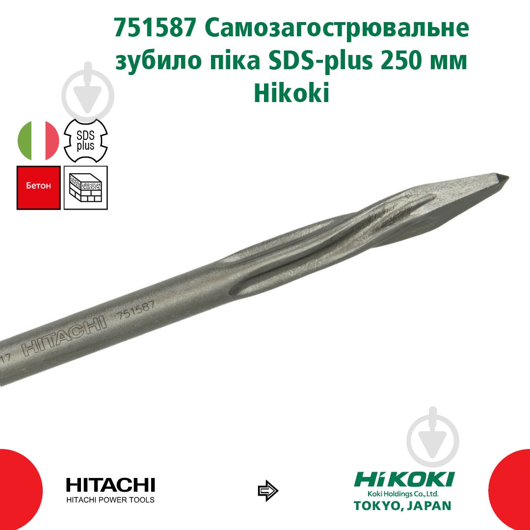 Пика HIKOKI 751587 SDS-plus 250 мм 250 мм 1 шт. 751587 - фото 2