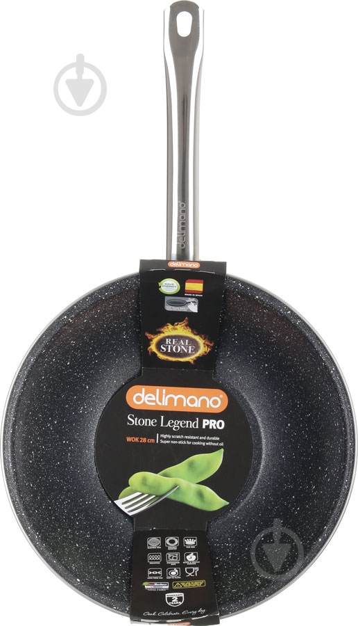 Сковорода wok Delimano Stone Legend Pro 28 см - фото 4