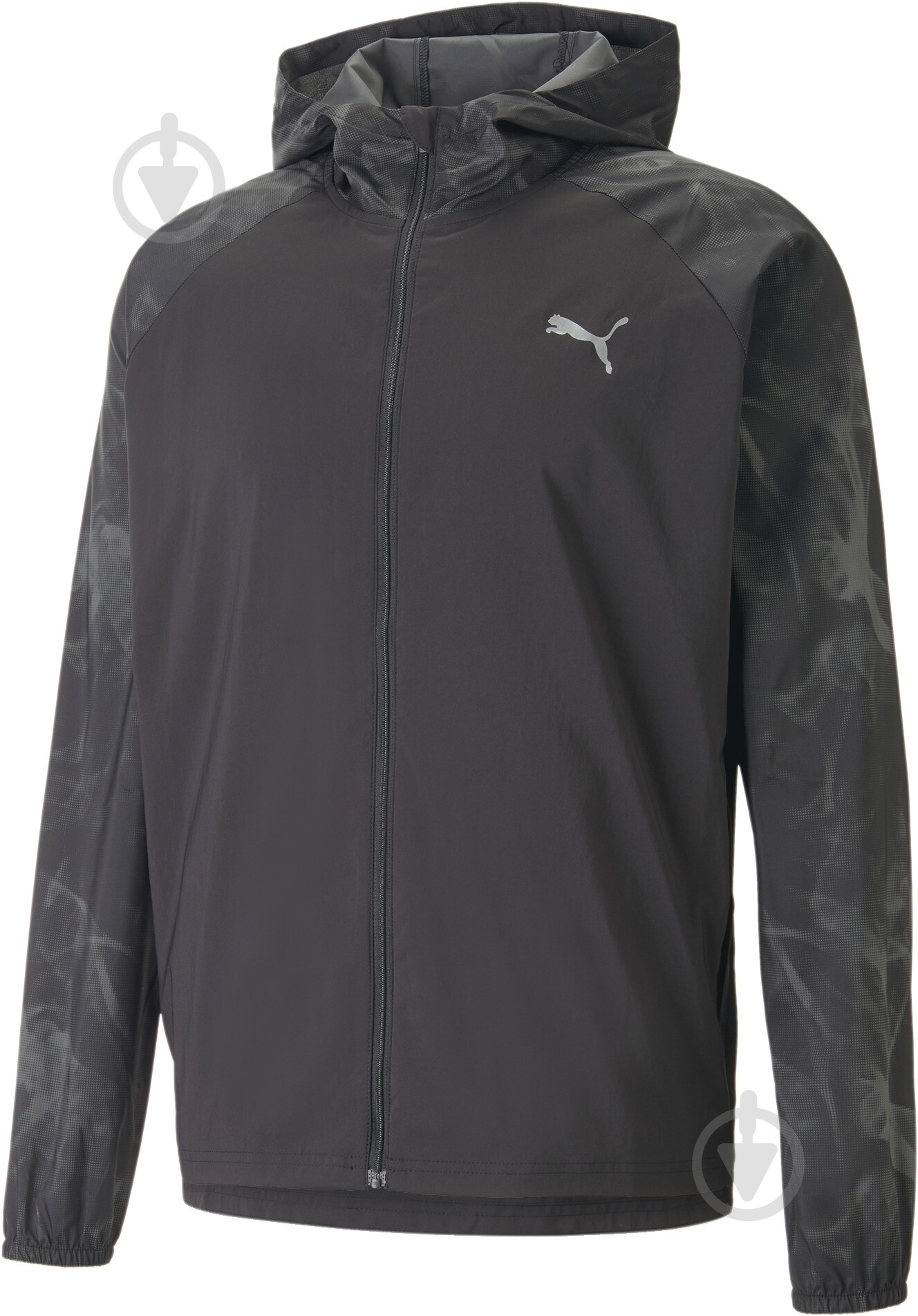 Вітрівка чоловіча демісезонна Puma RUN FAVORITE AOP WOVEN JACKET 52338901 р.M чорна - фото 1