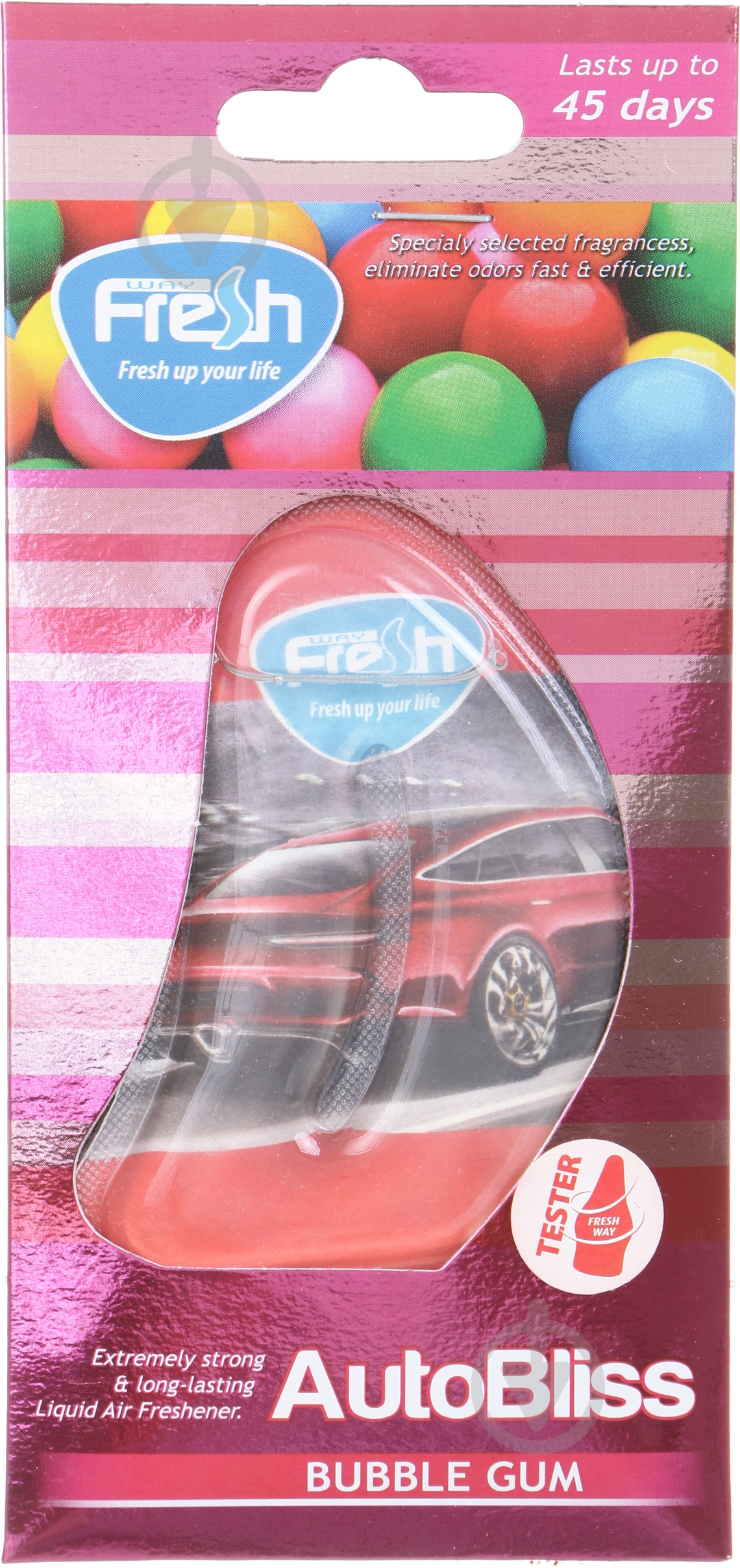 Ароматизатор подвесной FRESHWAY AutoBliss Bubble Gum 8 мл - фото 1