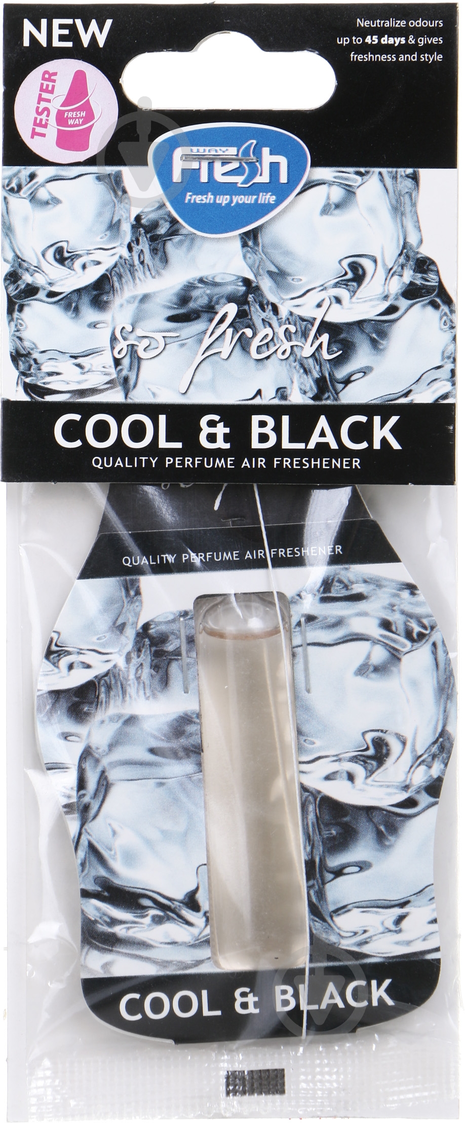 Ароматизатор подвесной FRESHWAY So Fresh Ampule (Черный лед) Cool & Black 4,5 мл - фото 1