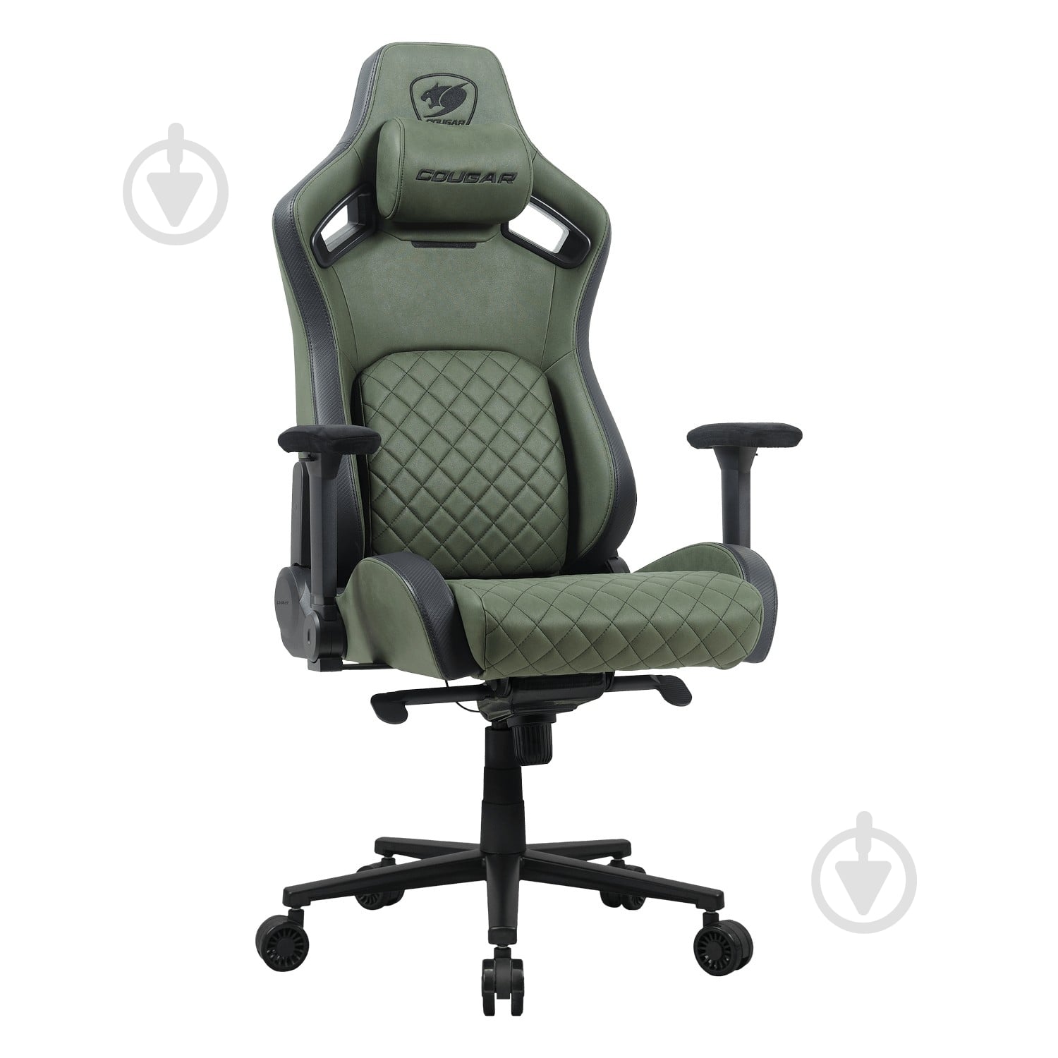 Крісло ігрове Cougar DEFENSOR S Army Green F, дихаюча тканина, сталевий каркас зелений - фото 2