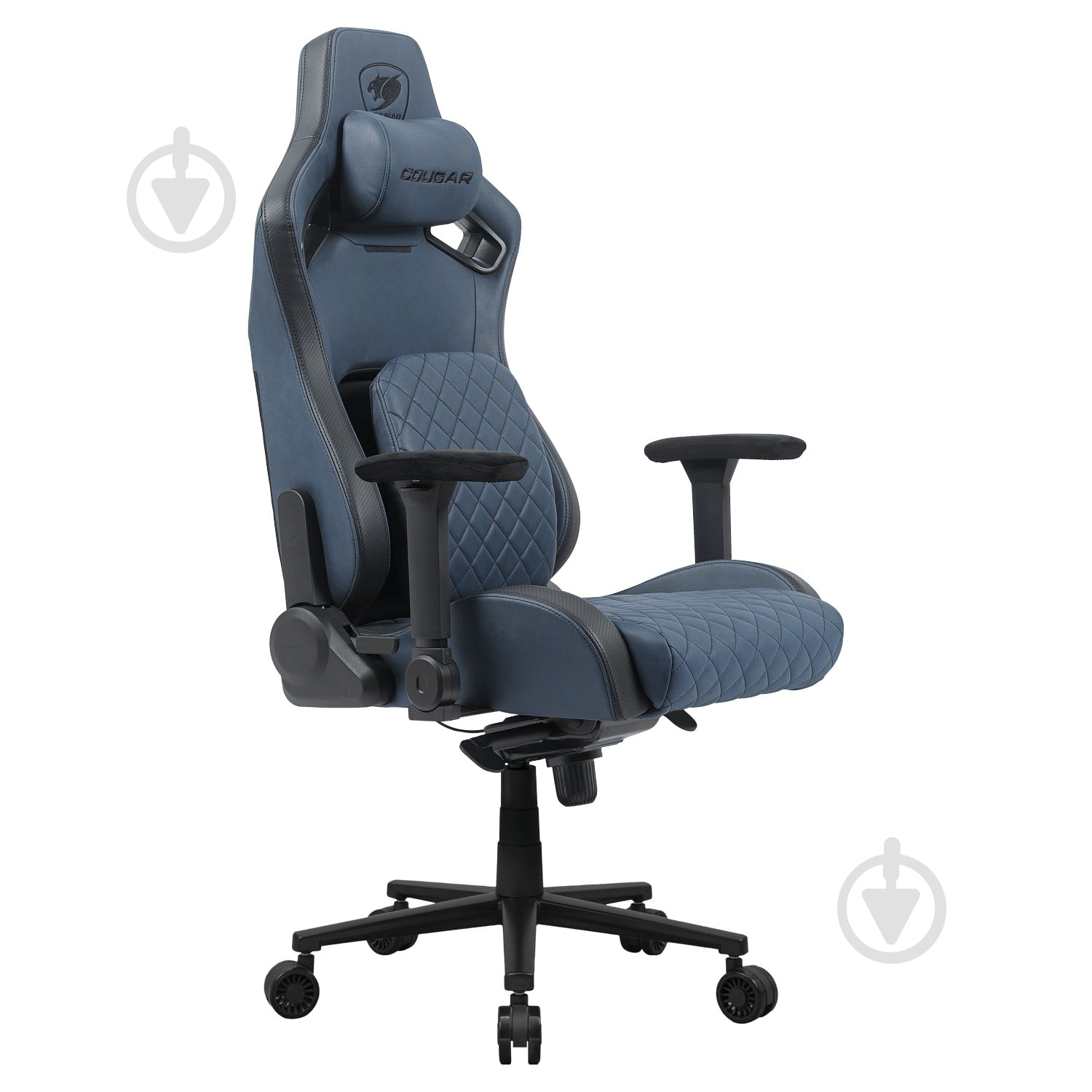 Крісло ігрове Cougar DEFENSOR S Navy Blue F, дихаюча тканина, сталевий каркас синій - фото 5