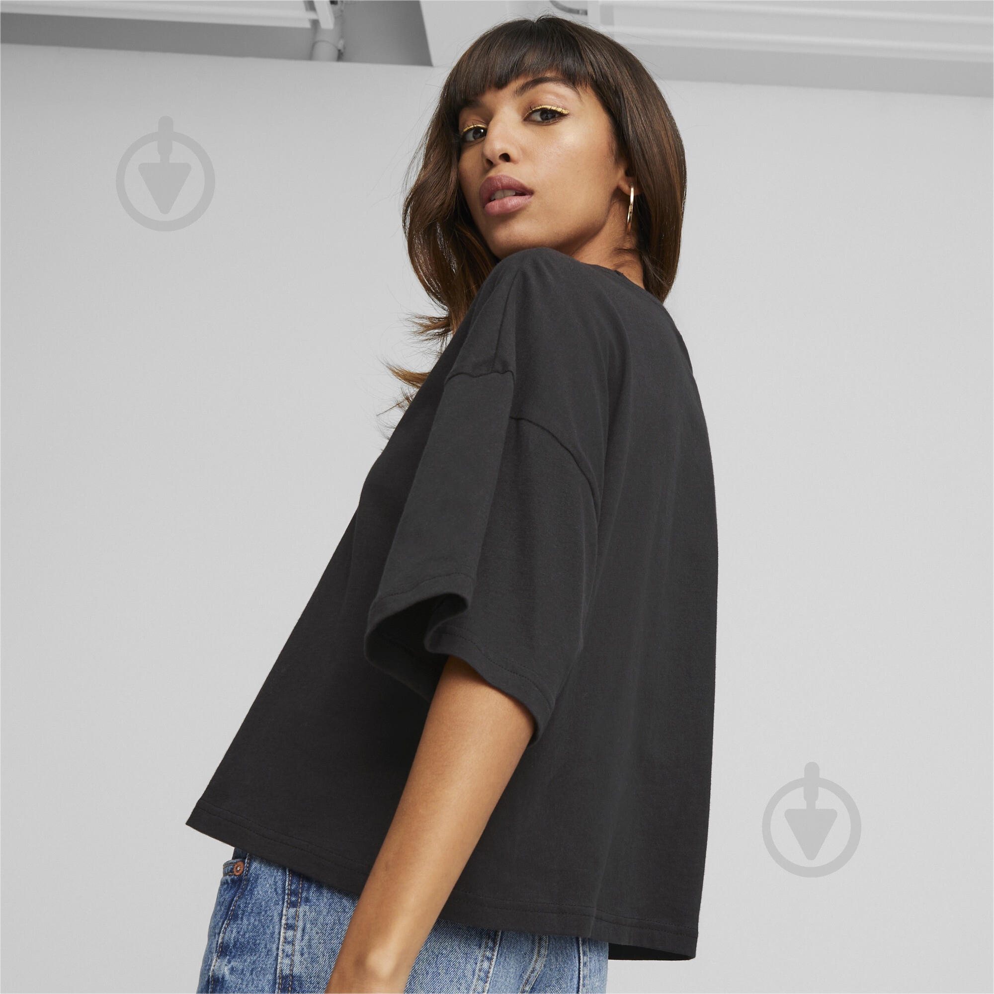 Футболка Puma CLASSICS OVERSIZED TEE 53805201 р.M черный - фото 4