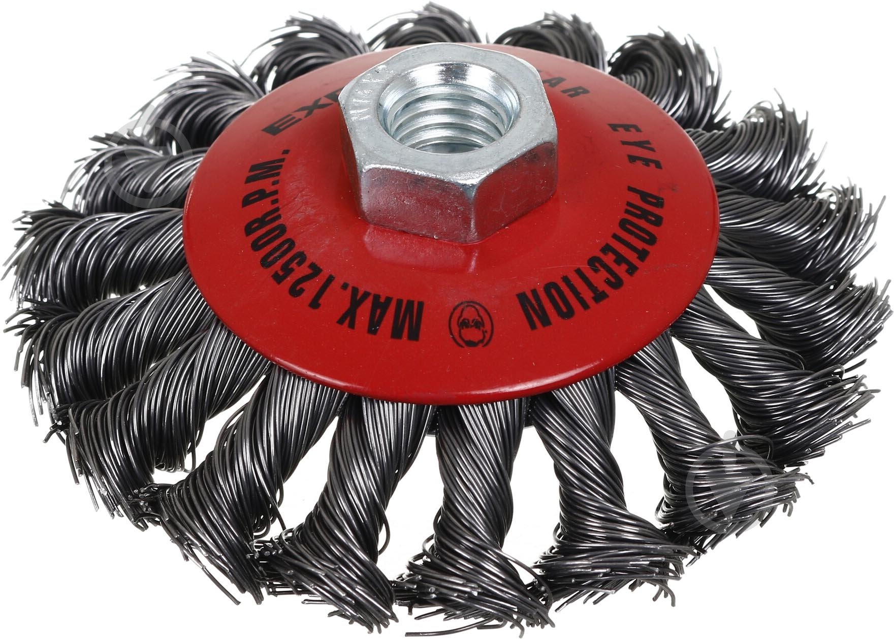 Щетка конусная для шлифмашины d100 мм M14 сталь проволока плетеная Expert - фото 1