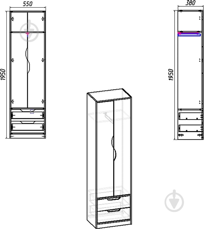 Прихожая Компанит Фаина венге - фото 3