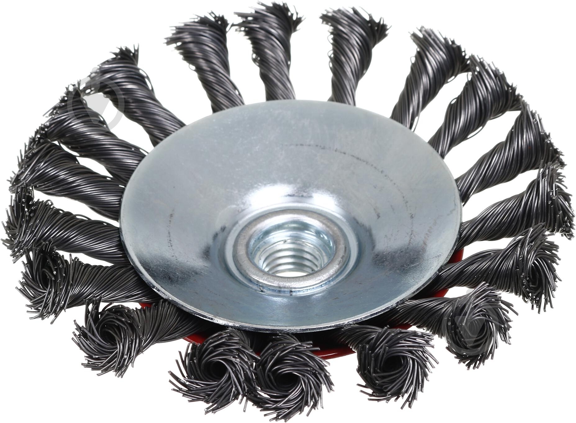 Щетка конусная для шлифмашины d115 мм M14 сталь проволока плетеная Expert - фото 2