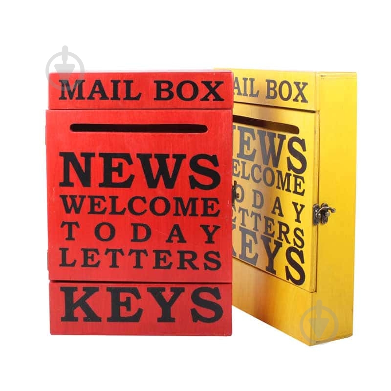 Ключница Woodville MAIL BOX 20х30х6 см желтая (SS003340) - фото 5