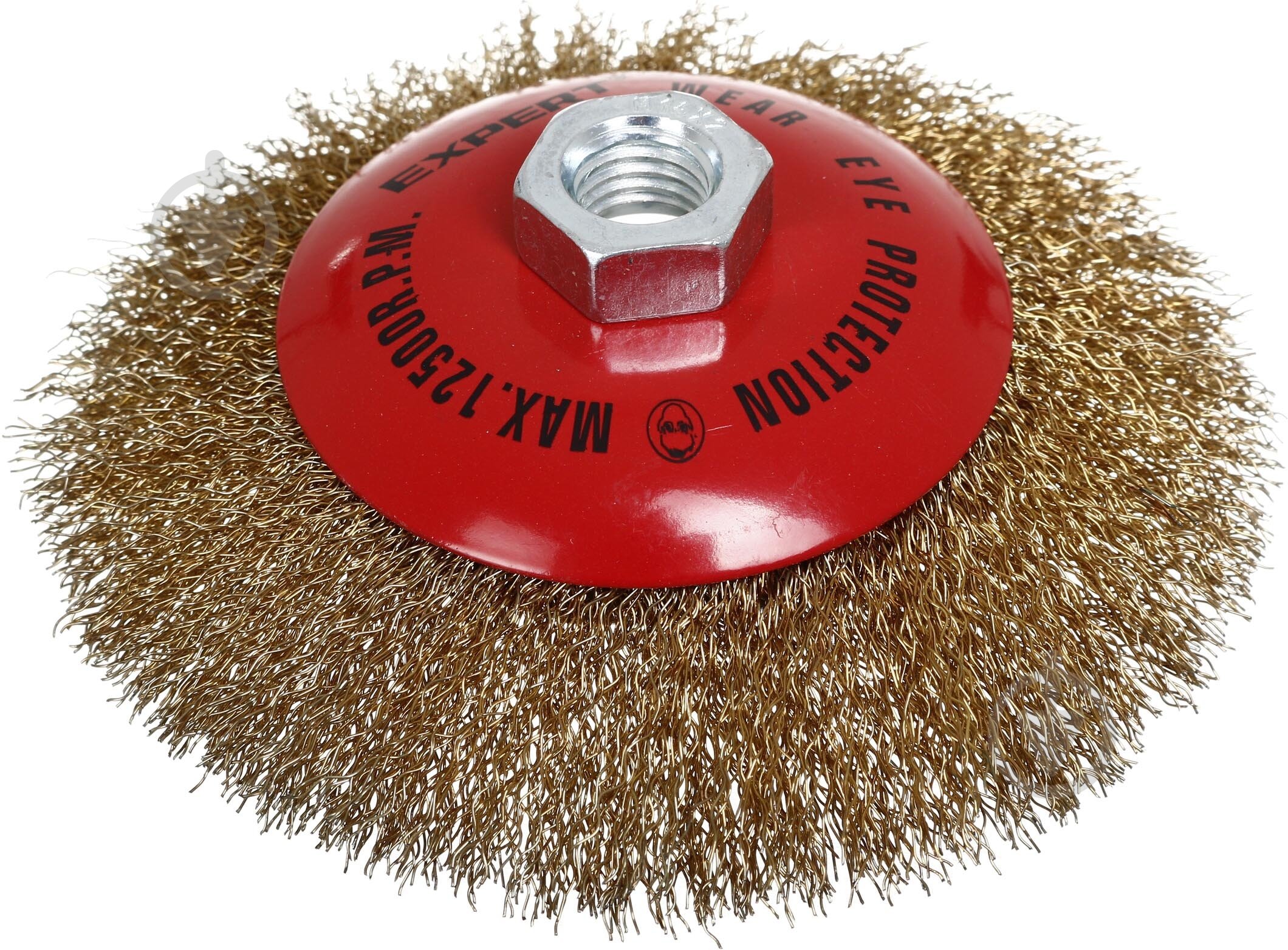 Щетка конусная для шлифмашины d125 мм M14 проволока рифленая Expert - фото 1