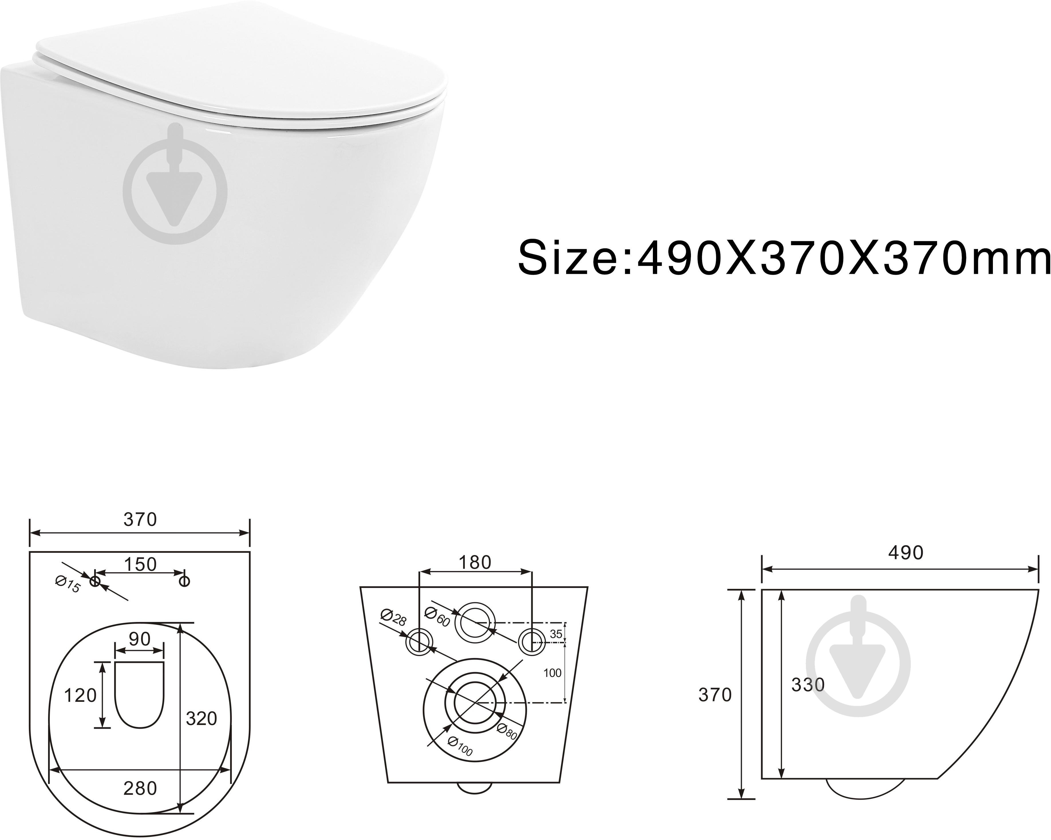 Унітаз підвісний EGO FINE NEW Rimless із сидінням Duroplast SLIM soft-close - фото 5