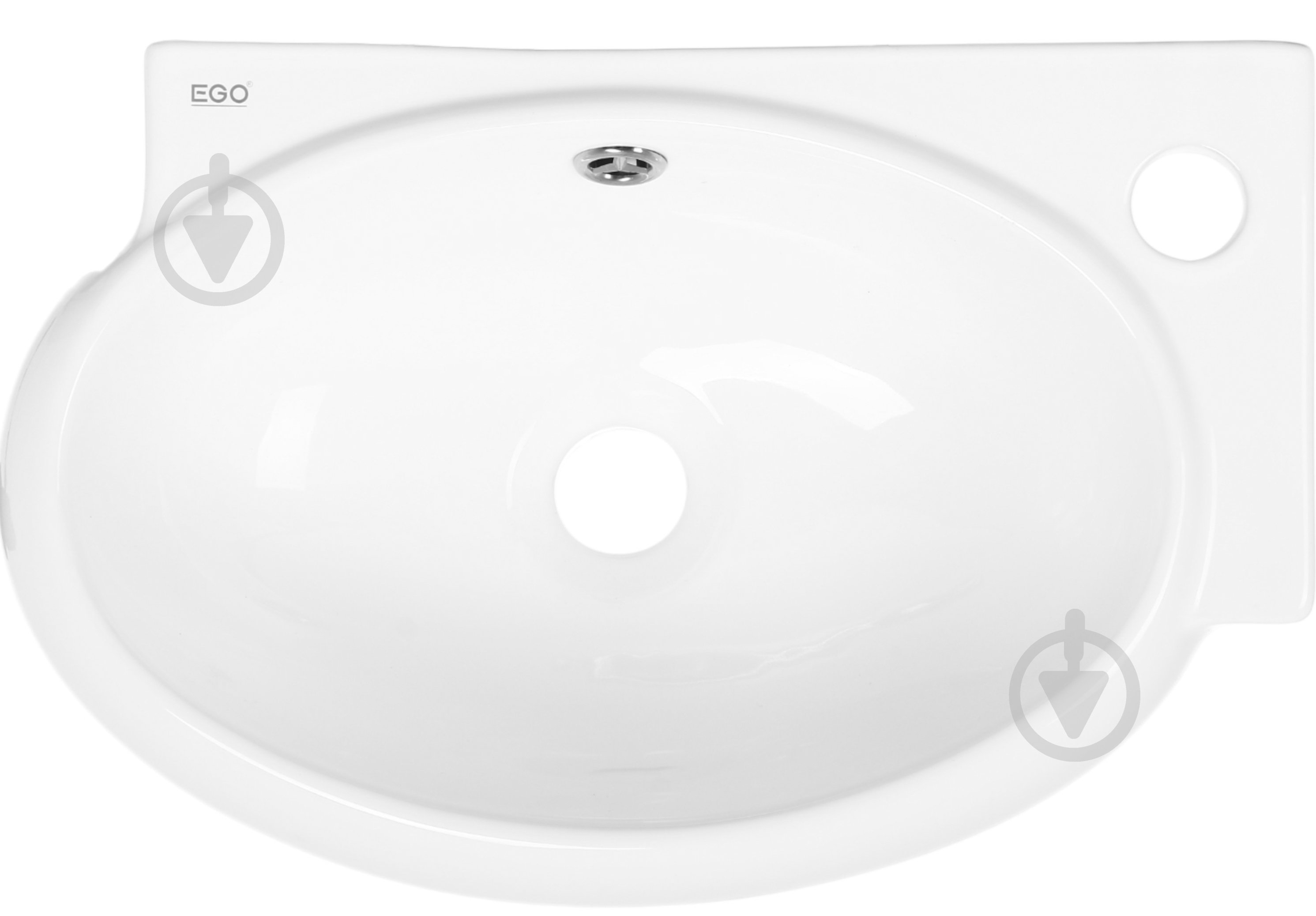 Умывальник EGO подвесной R 43х29х15 см с отверстием под смеситель - фото 2 Умывальник EGO подвесной R 43х29х15 см с отверстием под смеситель - фото 2