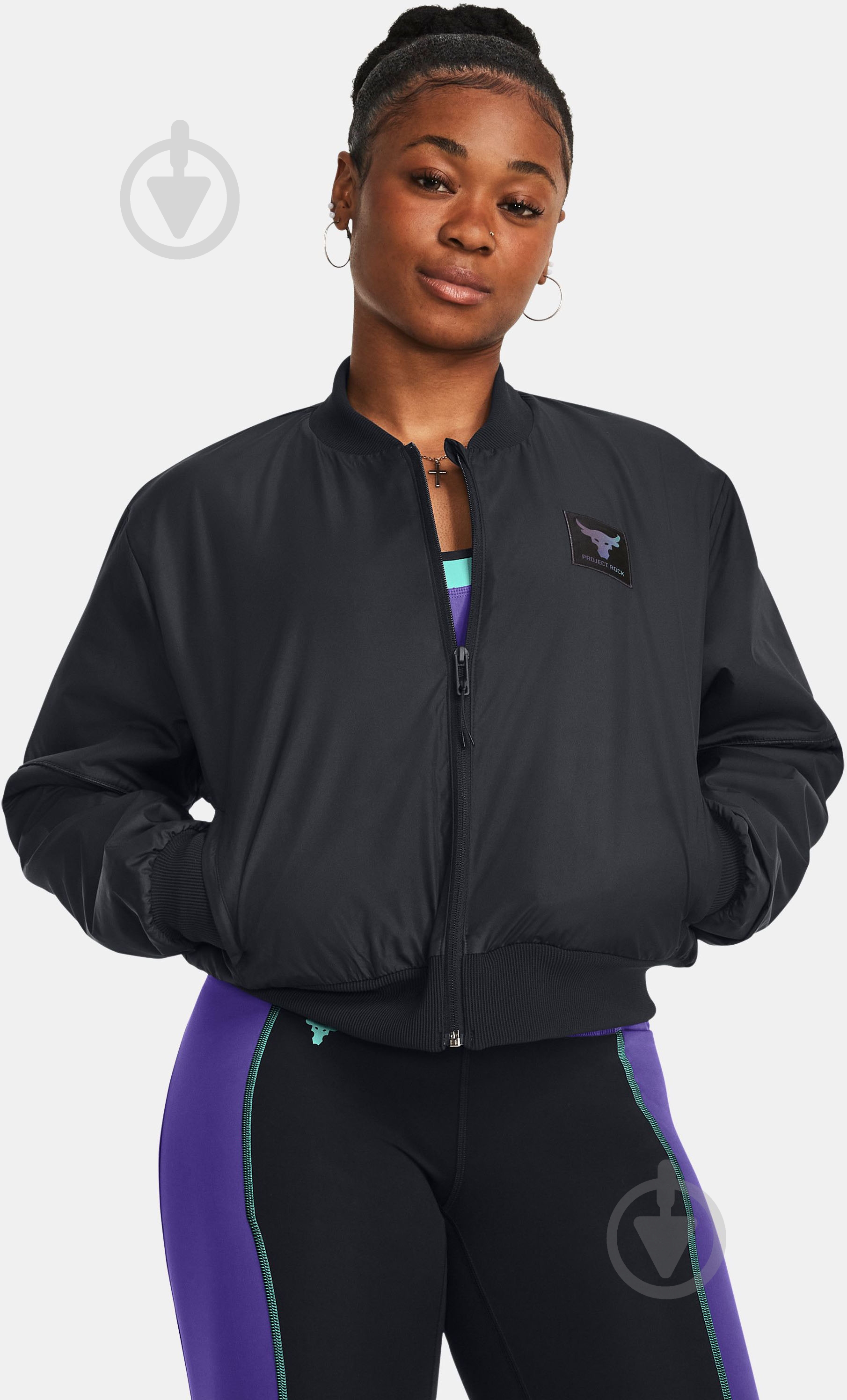 Джемпер Under Armour PJT RCK W'S BOMBER JACKET 1382177-001 р.L черный - фото 4