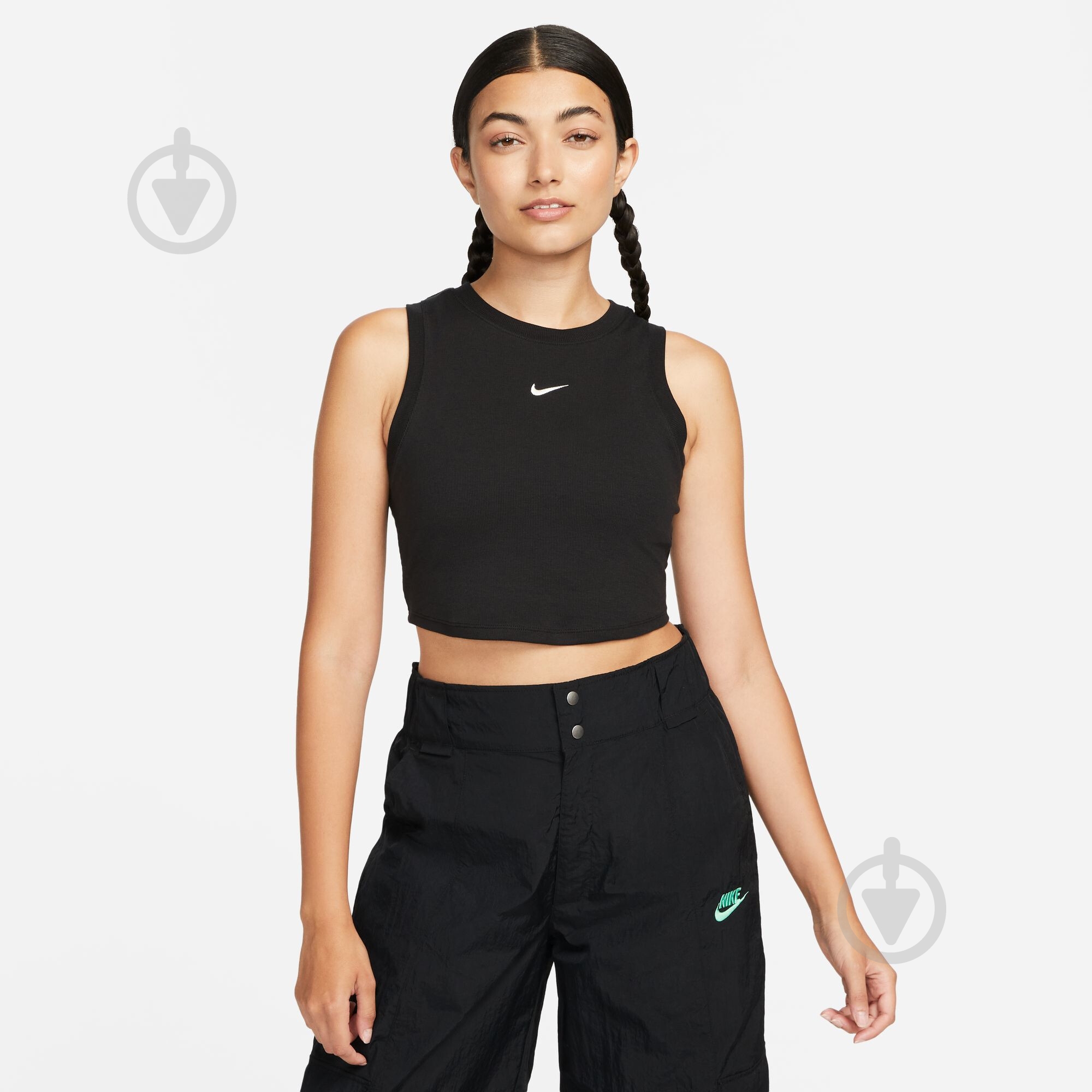 Майка Nike W NSW ESSNTL RIB CRP TANK FB8279-010 р.XL чорний - фото 1