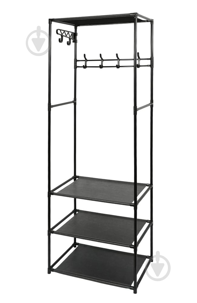 Вешалка-стойка для одежды Fabrika FK-WH3012 STORE с полками 54x36x170 см черный - фото 5