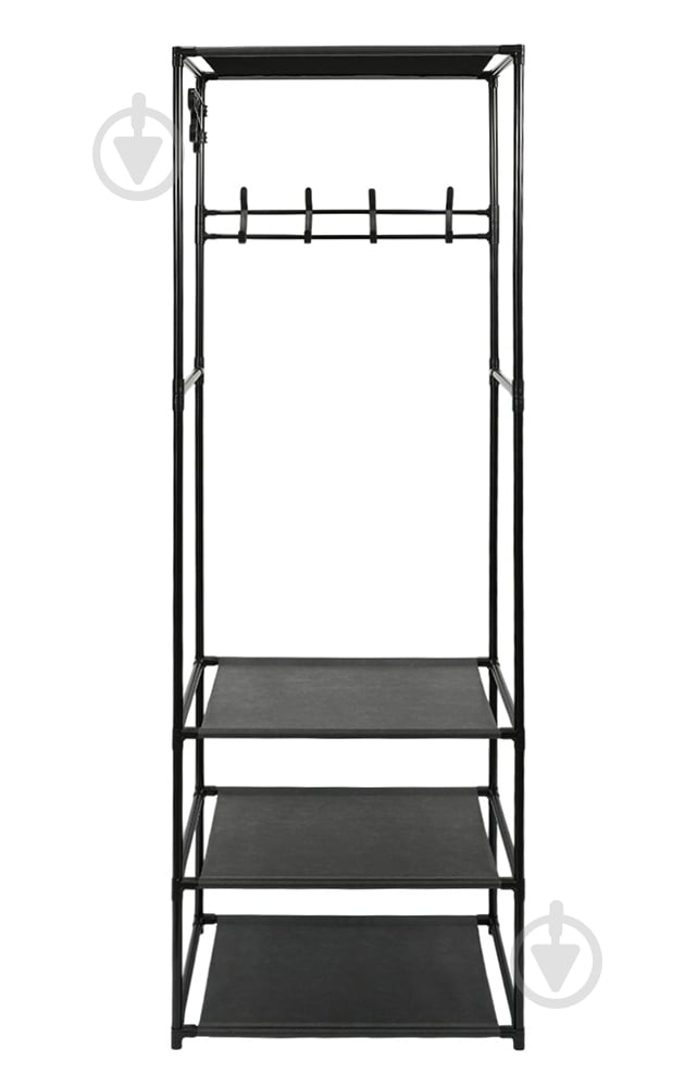 Вешалка-стойка для одежды Fabrika FK-WH3012 STORE с полками 54x36x170 см черный - фото 1