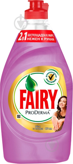 Засіб для ручного миття посуду Fairy ProDerma Шовк і Орхідея 0,45 л - фото 1