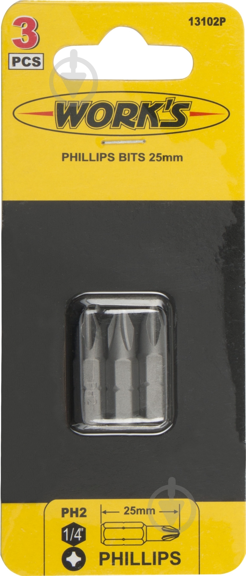 Бита Work's PH2x25 мм 3 шт. 13102P - фото 2