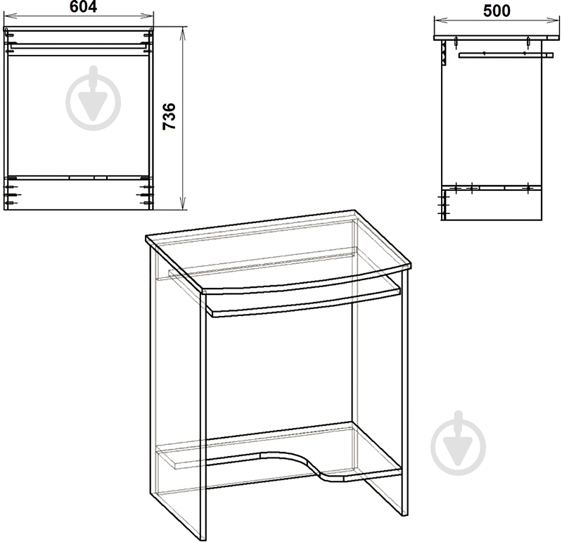Стол компьютерный Компанит СКМ-13 мини бук - фото 2 Стол компьютерный Компанит СКМ-13 мини бук - фото 2