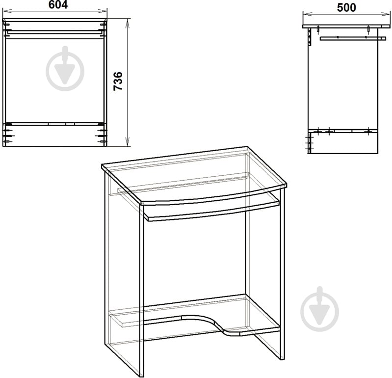 Стіл комп'ютерний Компаніт СКМ-13 міні вільха - фото 2