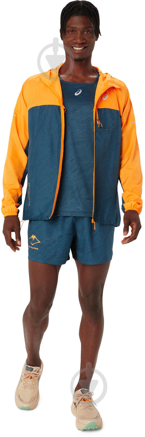 Куртка мужская Asics FUJITRAIL PACKABLE WINDBREAKER 2011C991_800 р.XL оранжевая - фото 15