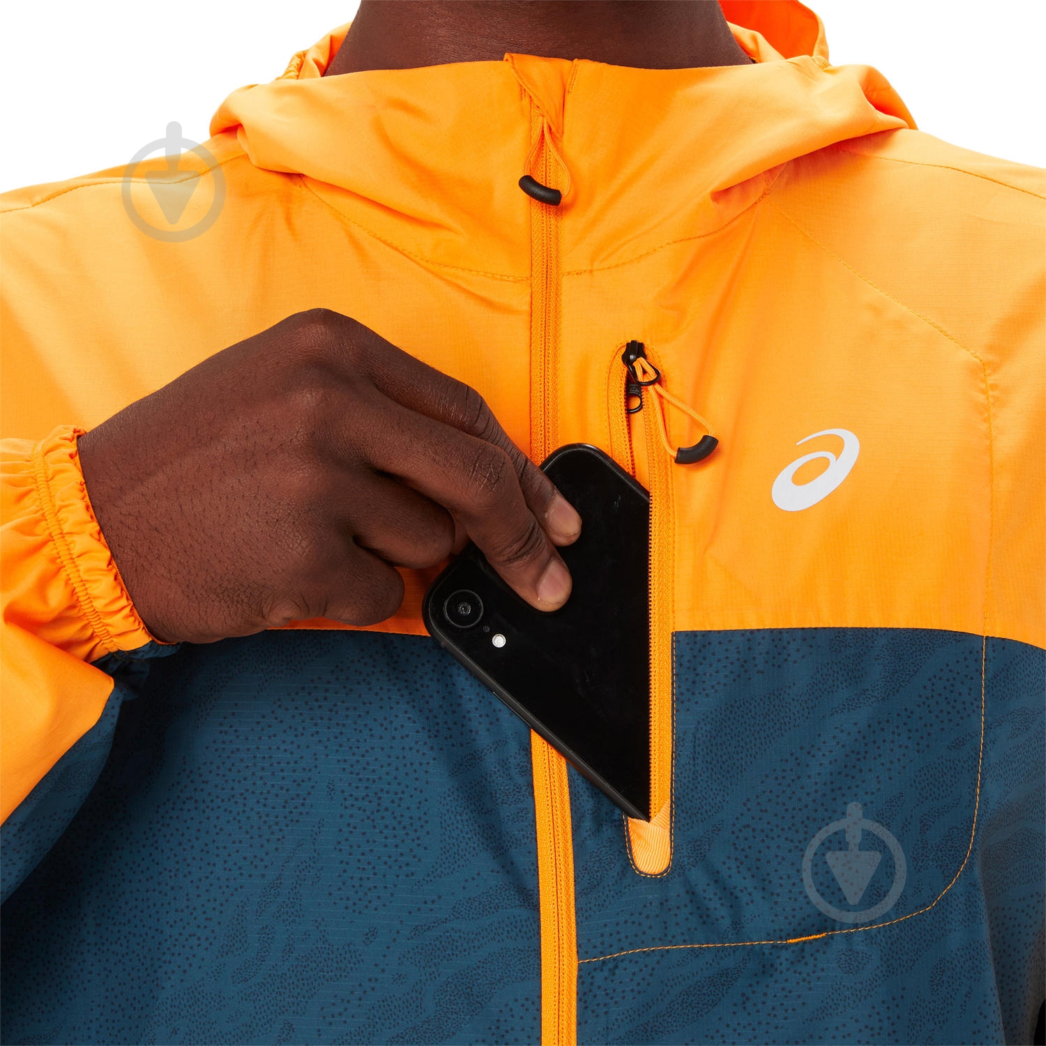 Куртка мужская Asics FUJITRAIL PACKABLE WINDBREAKER 2011C991_800 р.XL оранжевая - фото 5