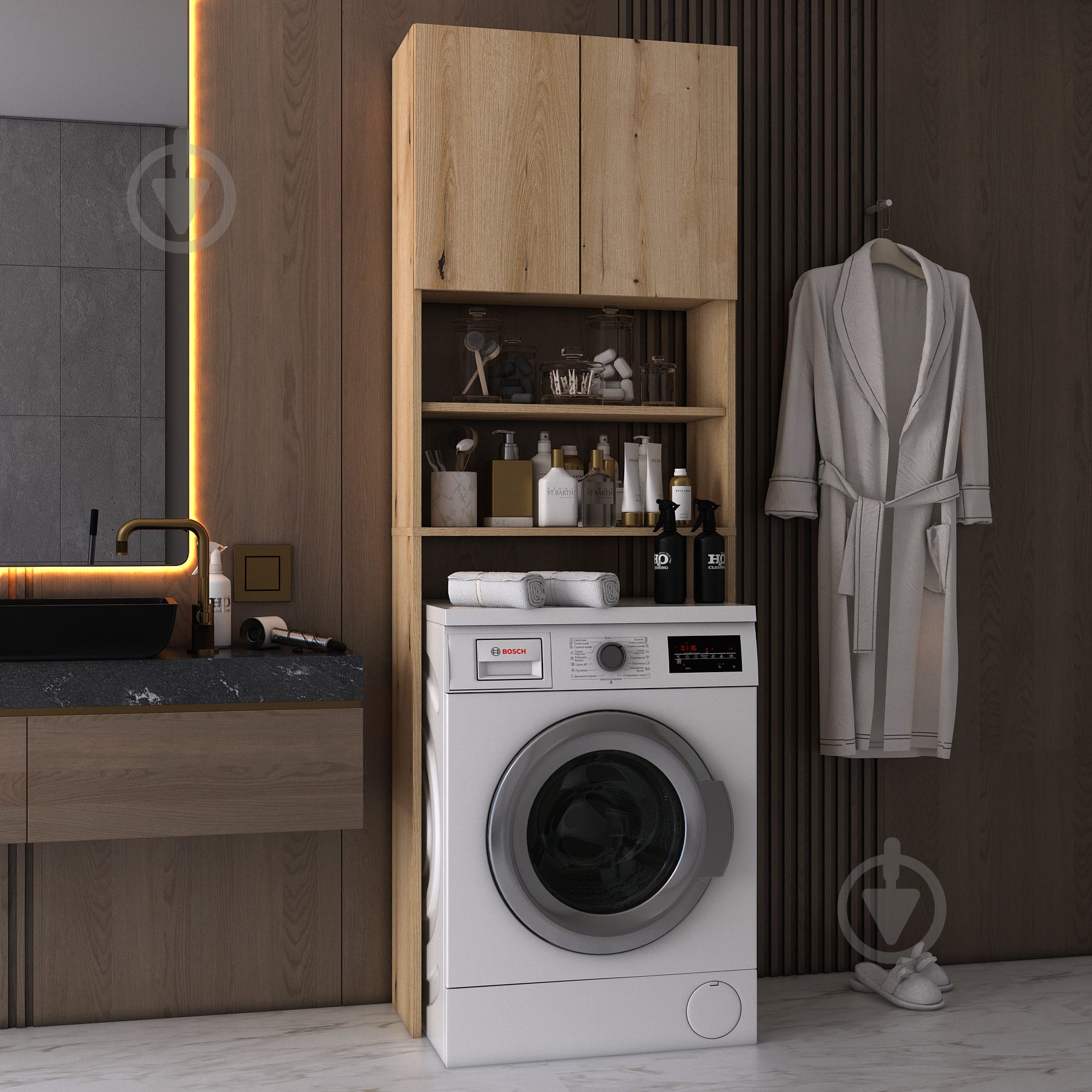 Шафа для пральної машини Doros Лола Міні дуб Евок - фото 5 Шафа для пральної машини Doros Лола Міні дуб Евок - фото 5