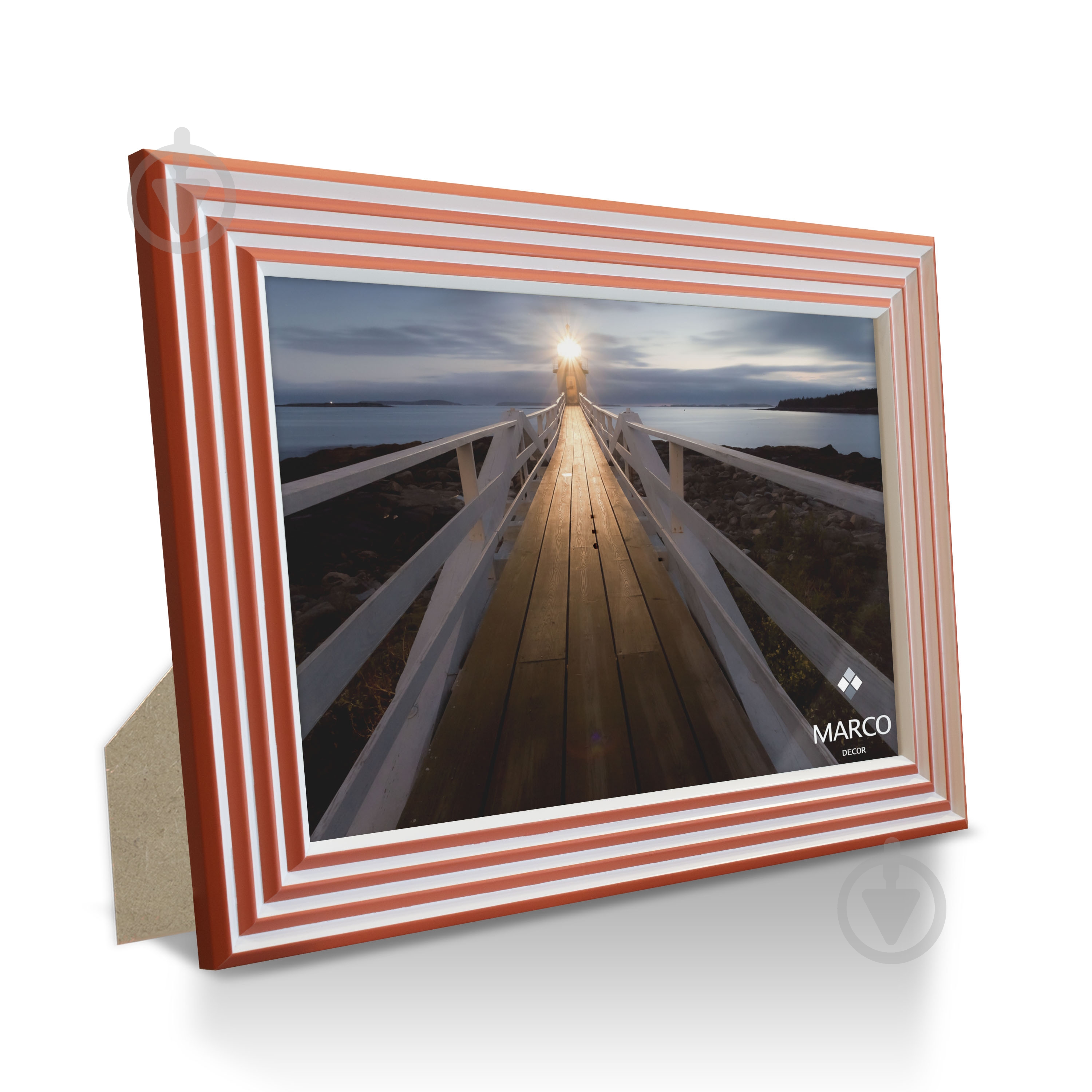 Рамка для фотографии со стеклом MARCO decor 4017 1 фото 15х20 см бело-оранжевый - фото 2