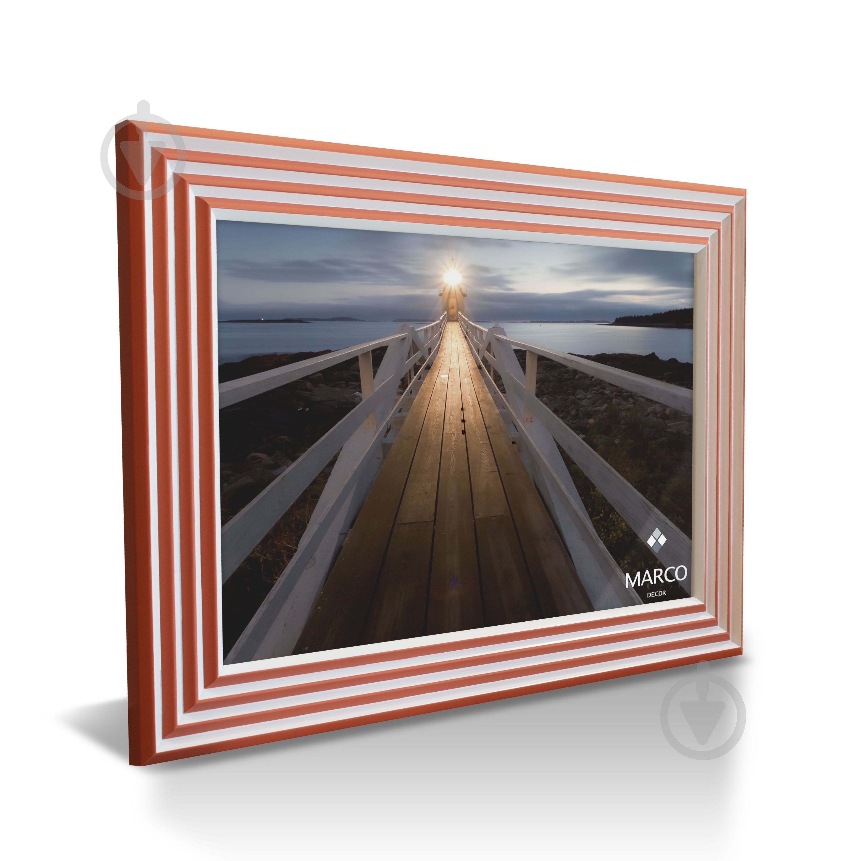 Рамка для фотографии со стеклом MARCO decor 4017 1 фото 30х40 см бело-оранжевый - фото 2