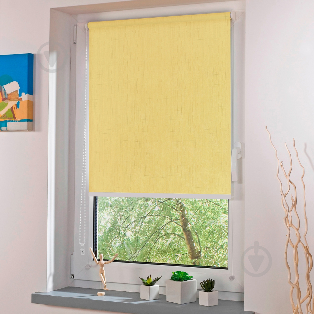 Ролета мини Rollotex LEN с фиксацией под наклон желтая 58x210 см - фото 2 Ролета мини Rollotex LEN с фиксацией под наклон желтая 58x210 см - фото 2