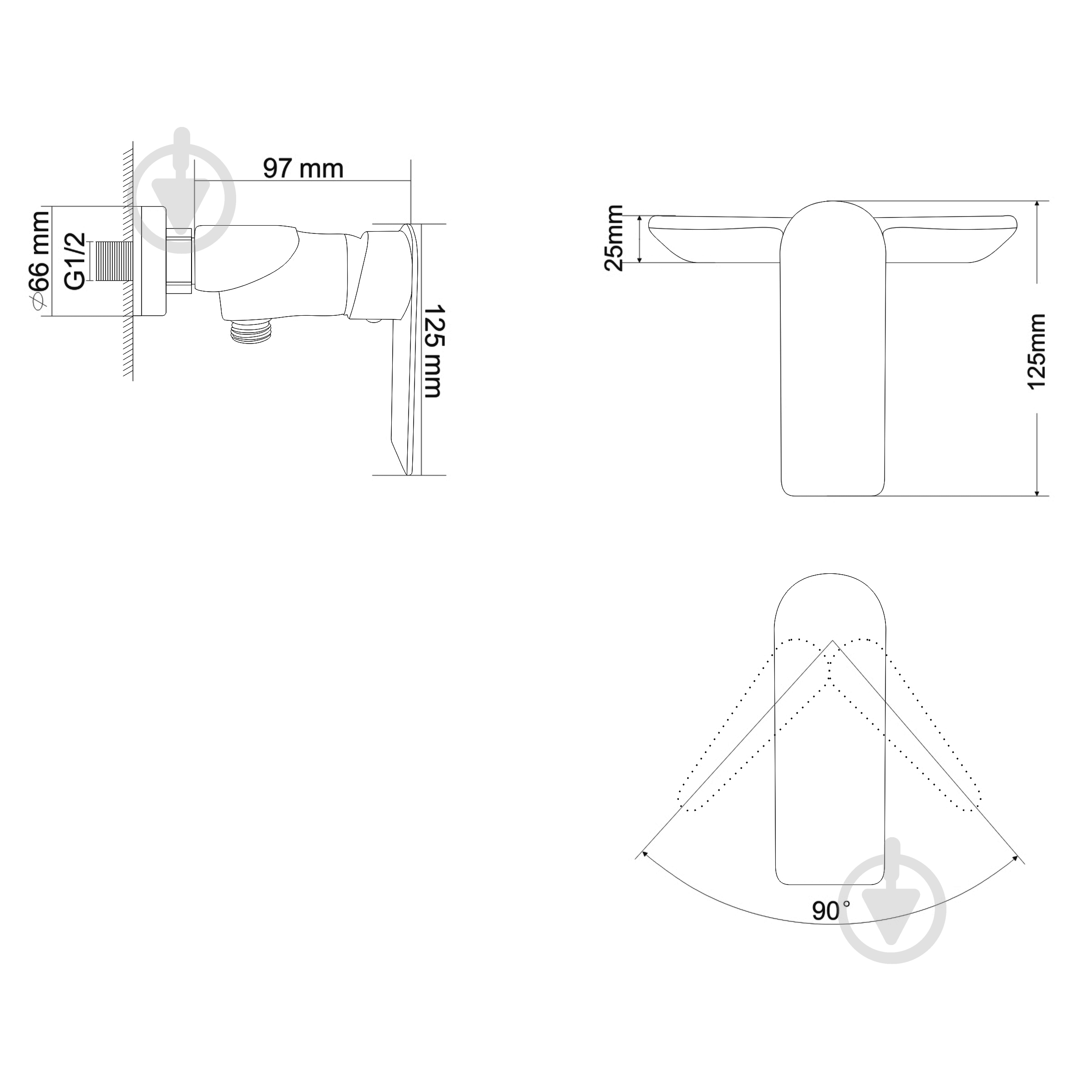 Смеситель для душа RJ Stern RBZZ004-5 - фото 2 Смеситель для душа RJ Stern RBZZ004-5 - фото 2