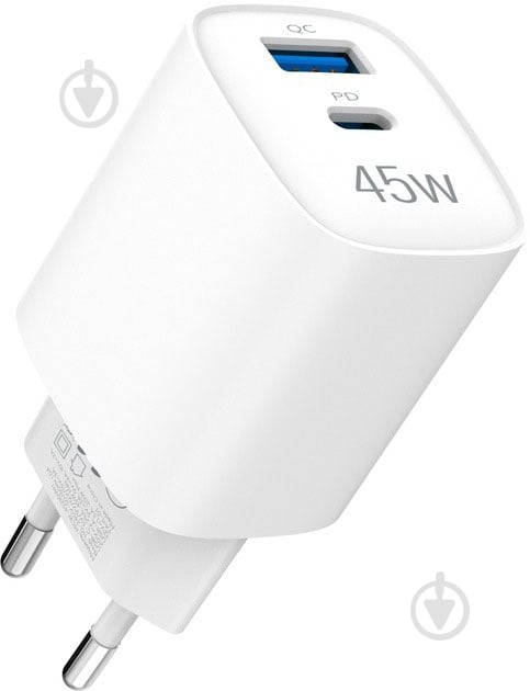 Зарядний пристрій Make 45W GaN PD + QC3.0 (MCW-4521GWH) - фото 5
